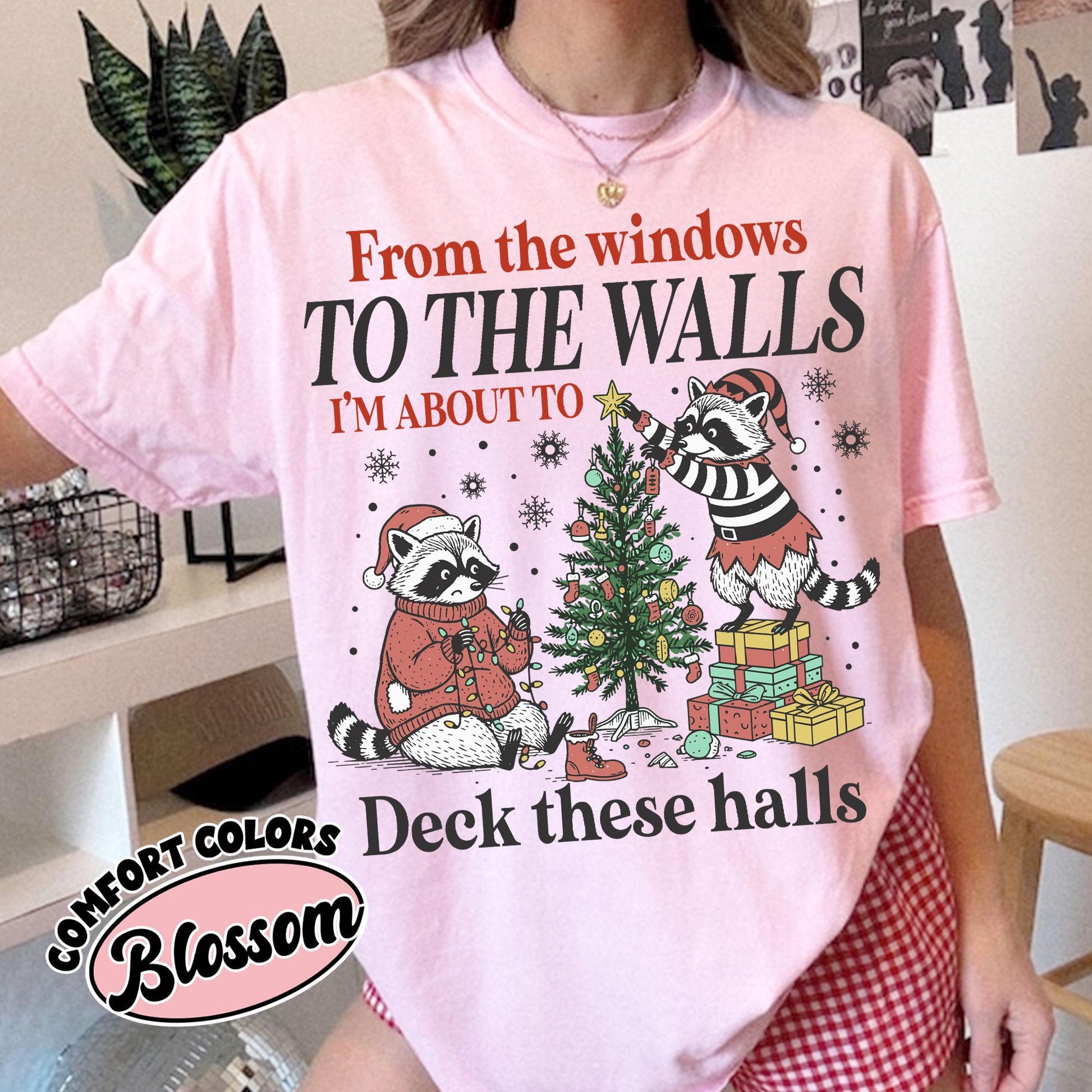 Deck These Halls Christmas Shirt – Funny Retro Holiday Tee, Festive Fox Party Humor
