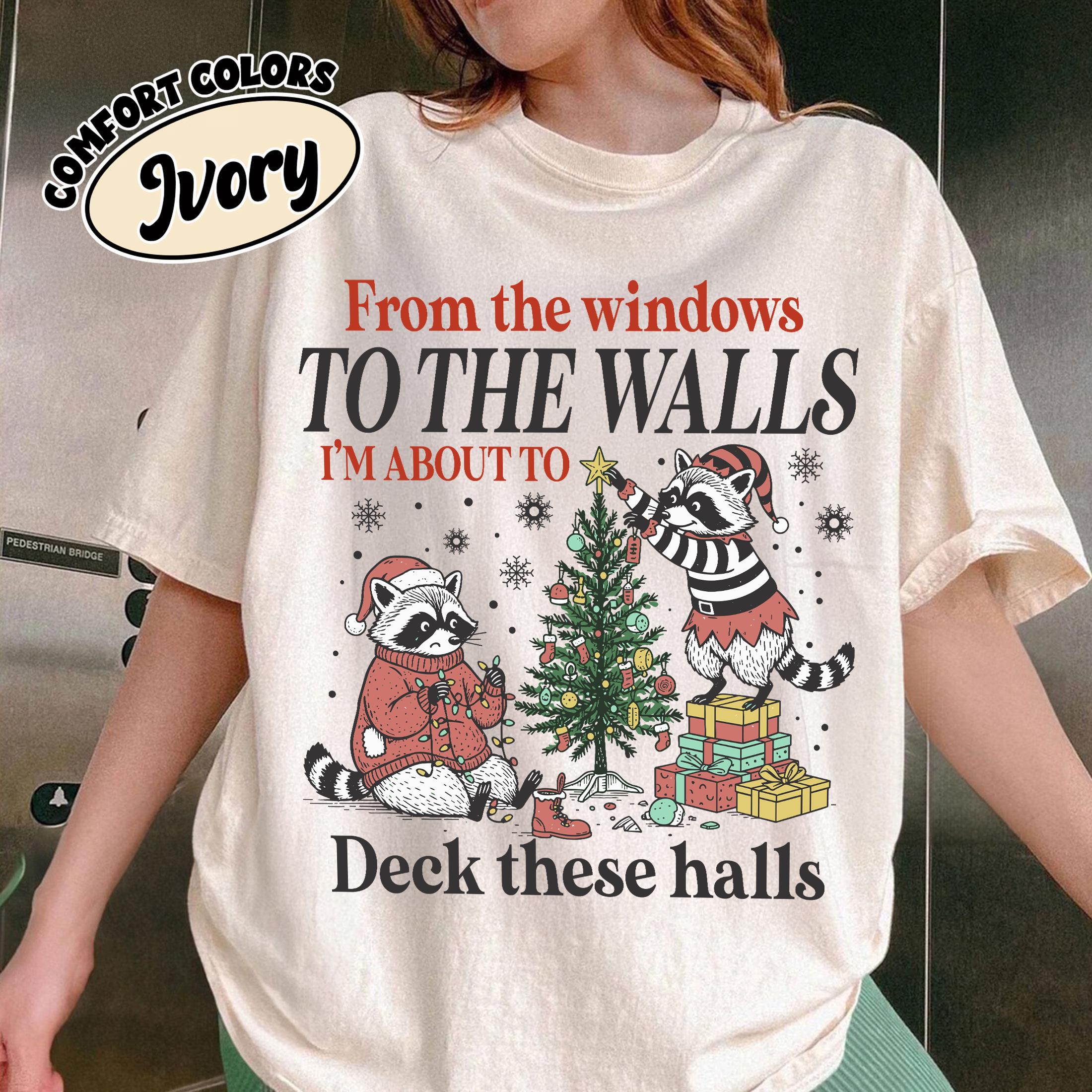 Deck These Halls Christmas Shirt – Funny Retro Holiday Tee, Festive Fox Party Humor