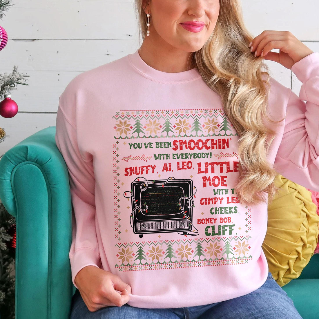 Funny Christmas Movie Quote Sweatshirt – Snuffy Al Leo Little Moe Shirt, Ugly Christmas Crewneck, Home Malone Inspired Xmas Gift