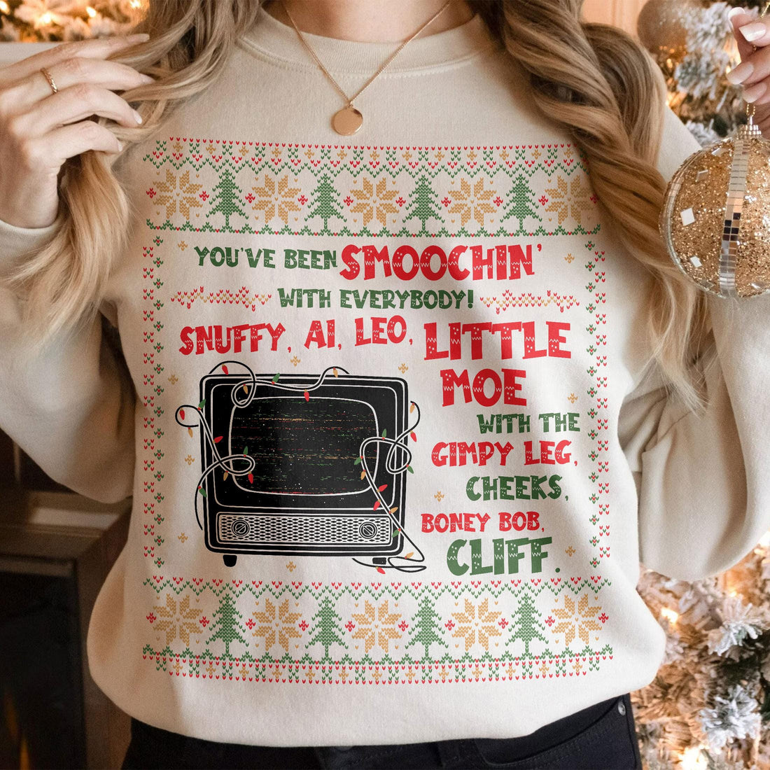 Funny Christmas Movie Quote Sweatshirt – Snuffy Al Leo Little Moe Shirt, Ugly Christmas Crewneck, Home Malone Inspired Xmas Gift