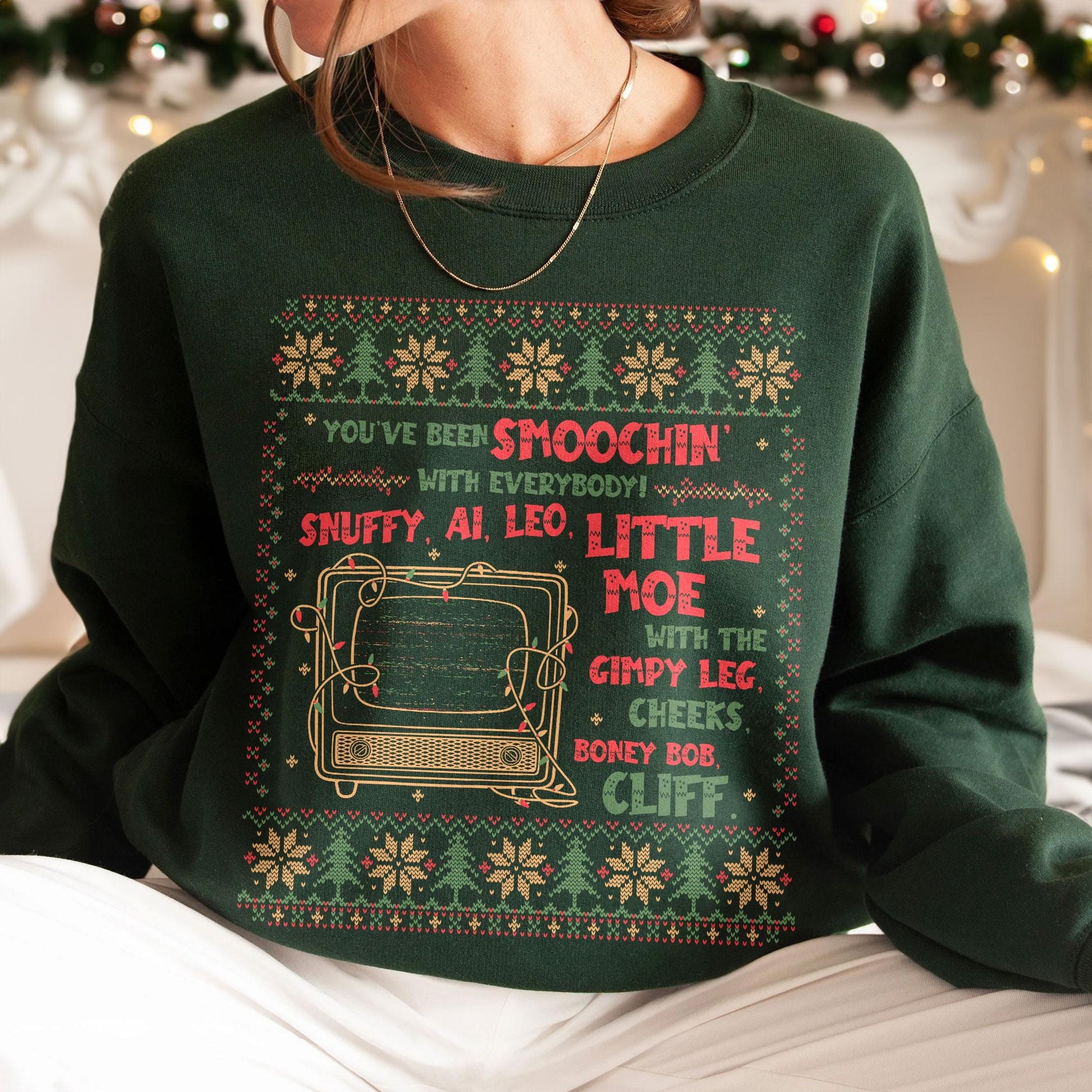 Funny Christmas Movie Quote Sweatshirt – Snuffy Al Leo Little Moe Shirt, Ugly Christmas Crewneck, Home Malone Inspired Xmas Gift