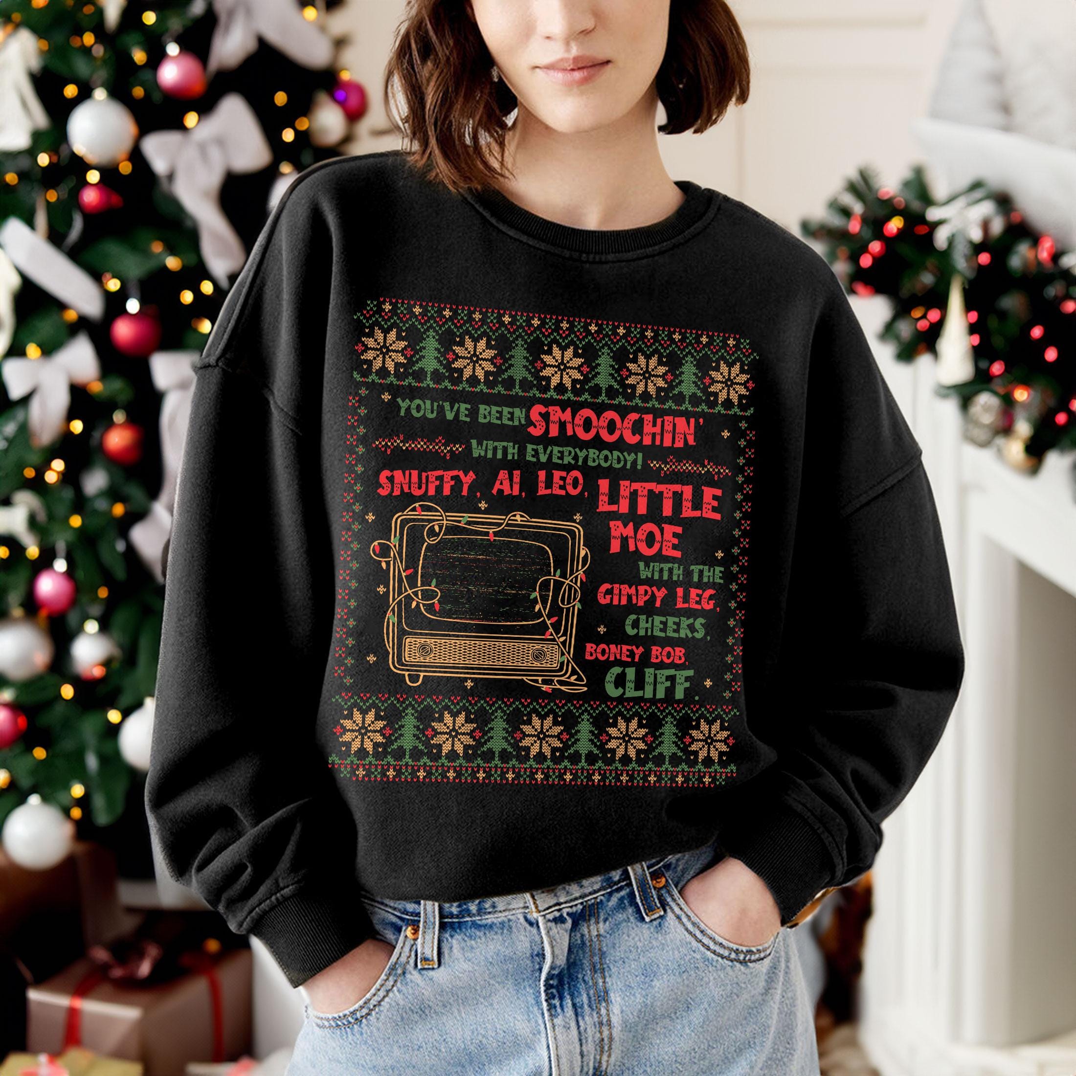 Funny Christmas Movie Quote Sweatshirt – Snuffy Al Leo Little Moe Shirt, Ugly Christmas Crewneck, Home Malone Inspired Xmas Gift
