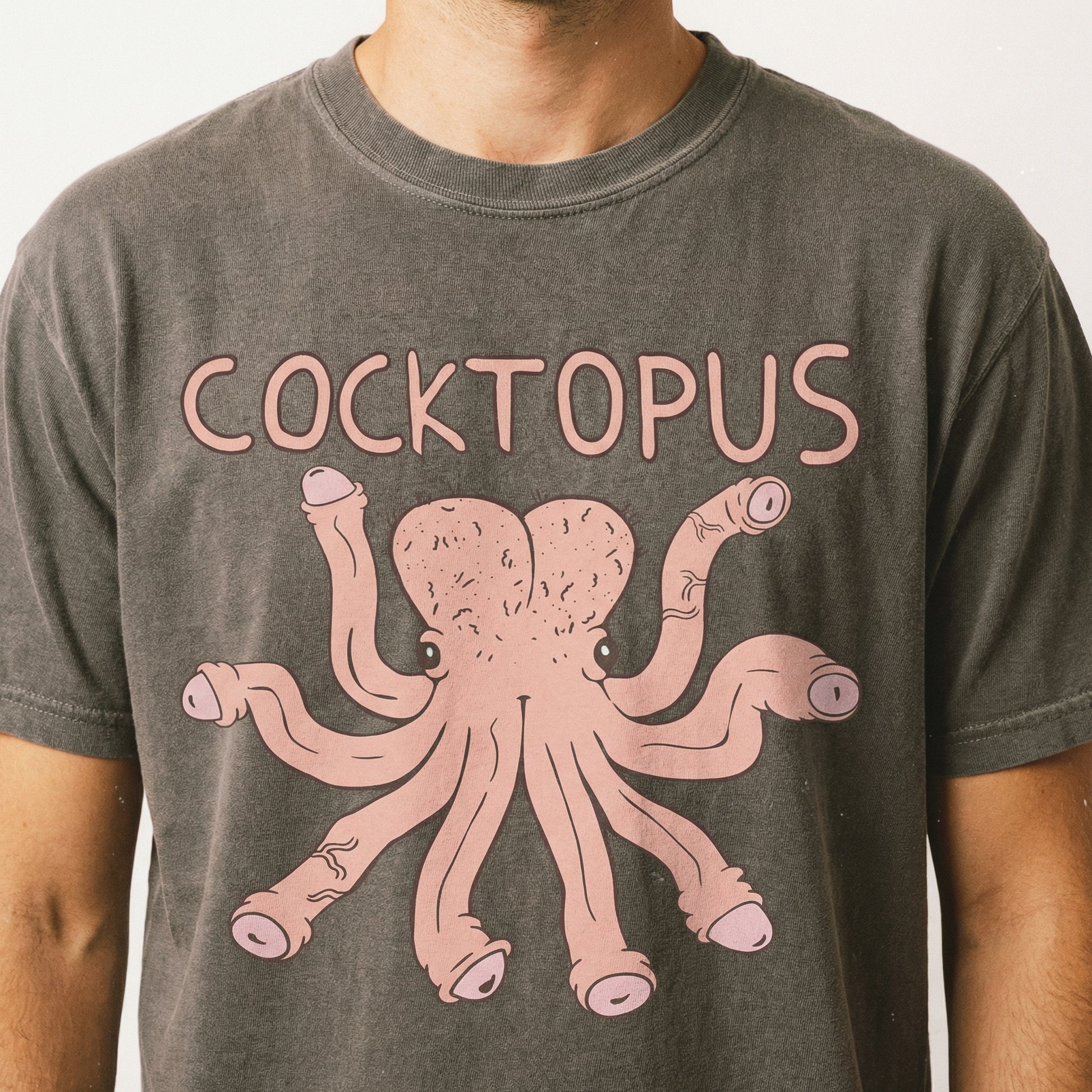 Funny Cocktopus Graphic T-Shirt – Humorous Cheeky Octopus Tee