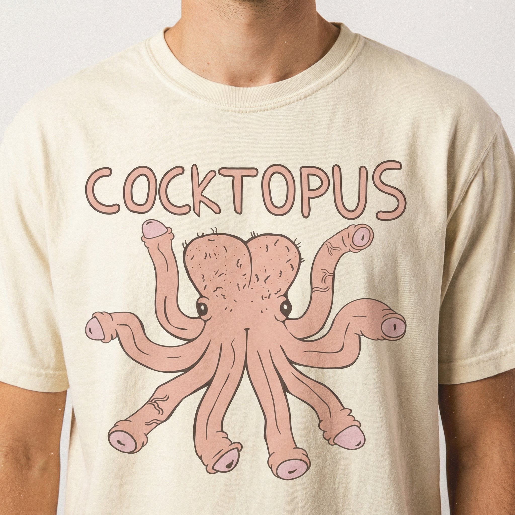 Funny Cocktopus Graphic T-Shirt – Humorous Cheeky Octopus Tee