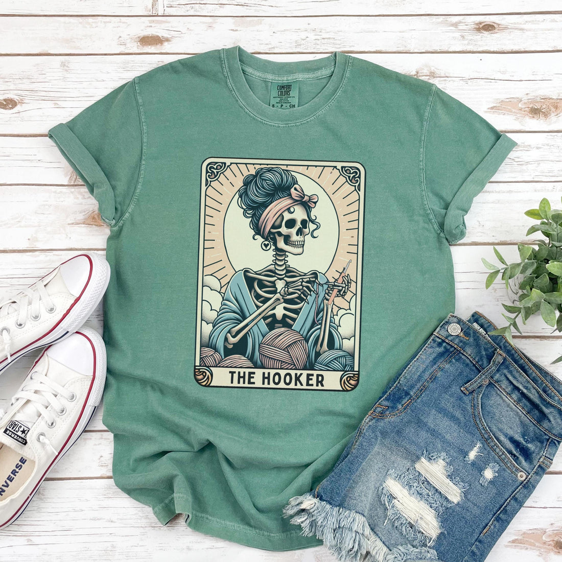 Funny Crochet Shirt - Crochet Lover Tarot Card T-Shirt for Crocheters