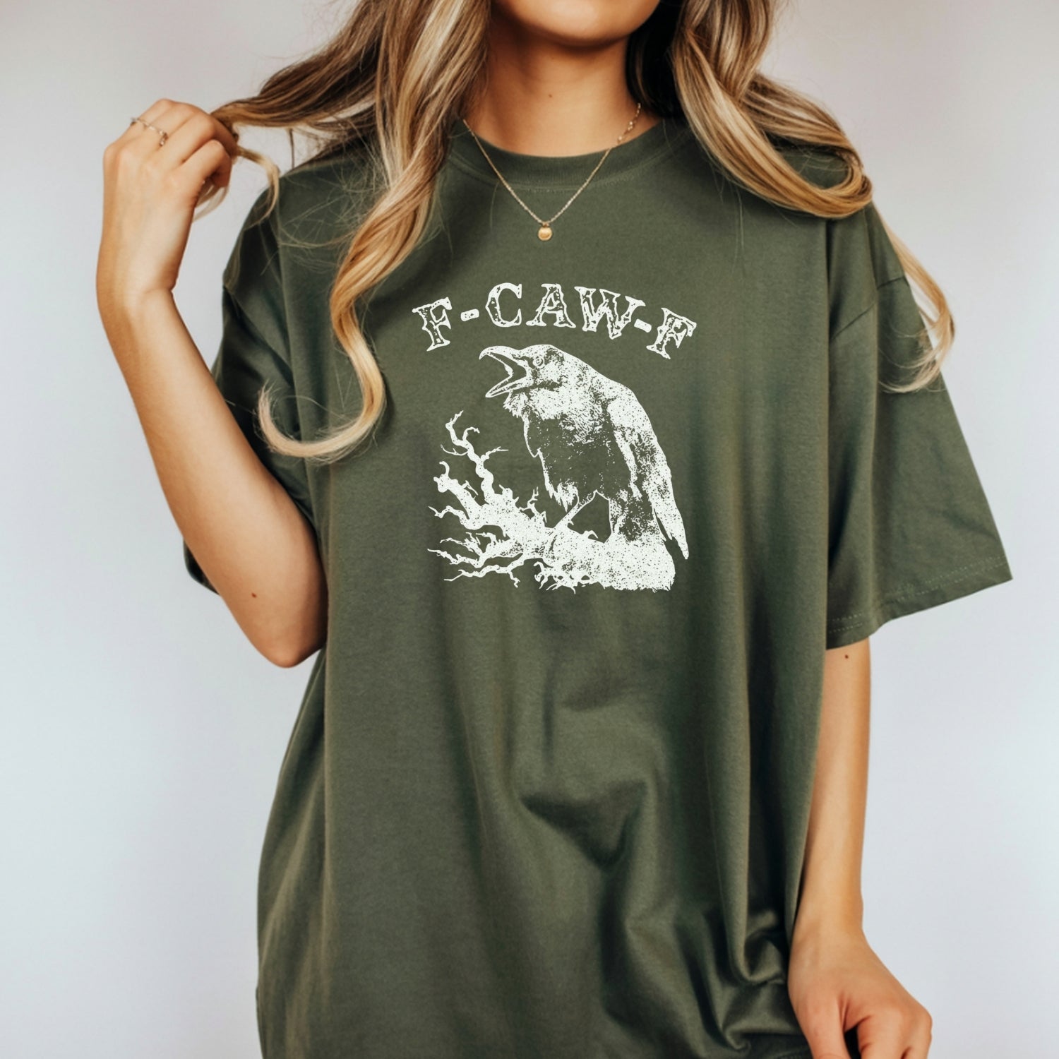 Funny Crow CAW-F T-Shirt - Sarcastic Raven Graphic Tee Unisex