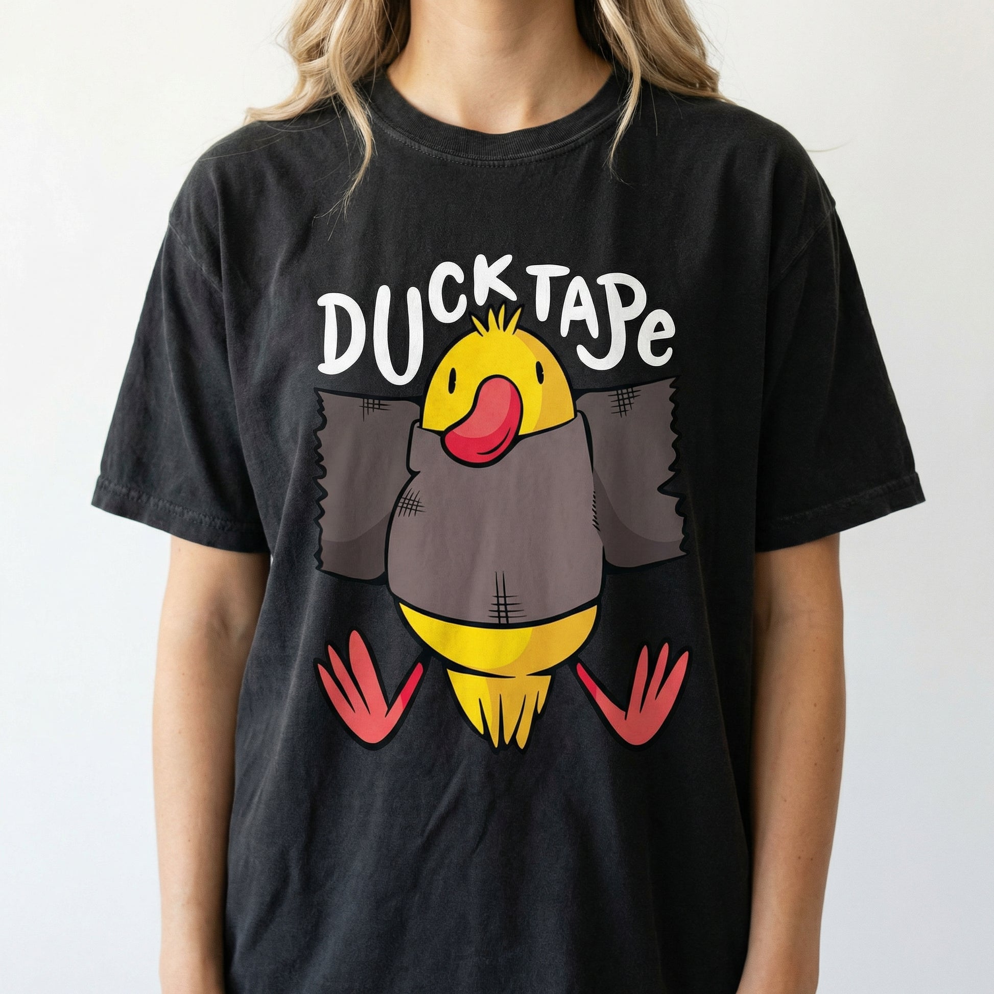 Funny Duct Tape Parody T-Shirt - Silly Duck Pun Graphic Tee