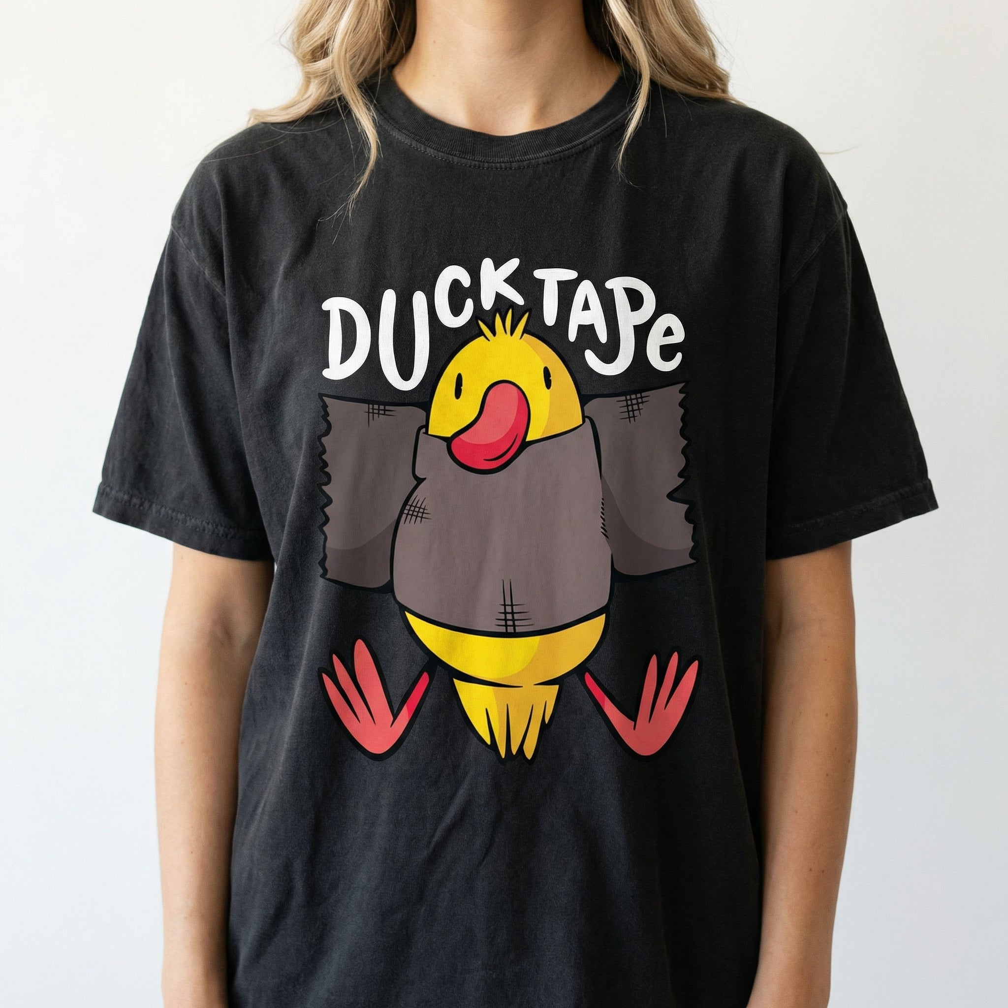Funny Duct Tape Parody T-Shirt - Silly Duck Pun Graphic Tee