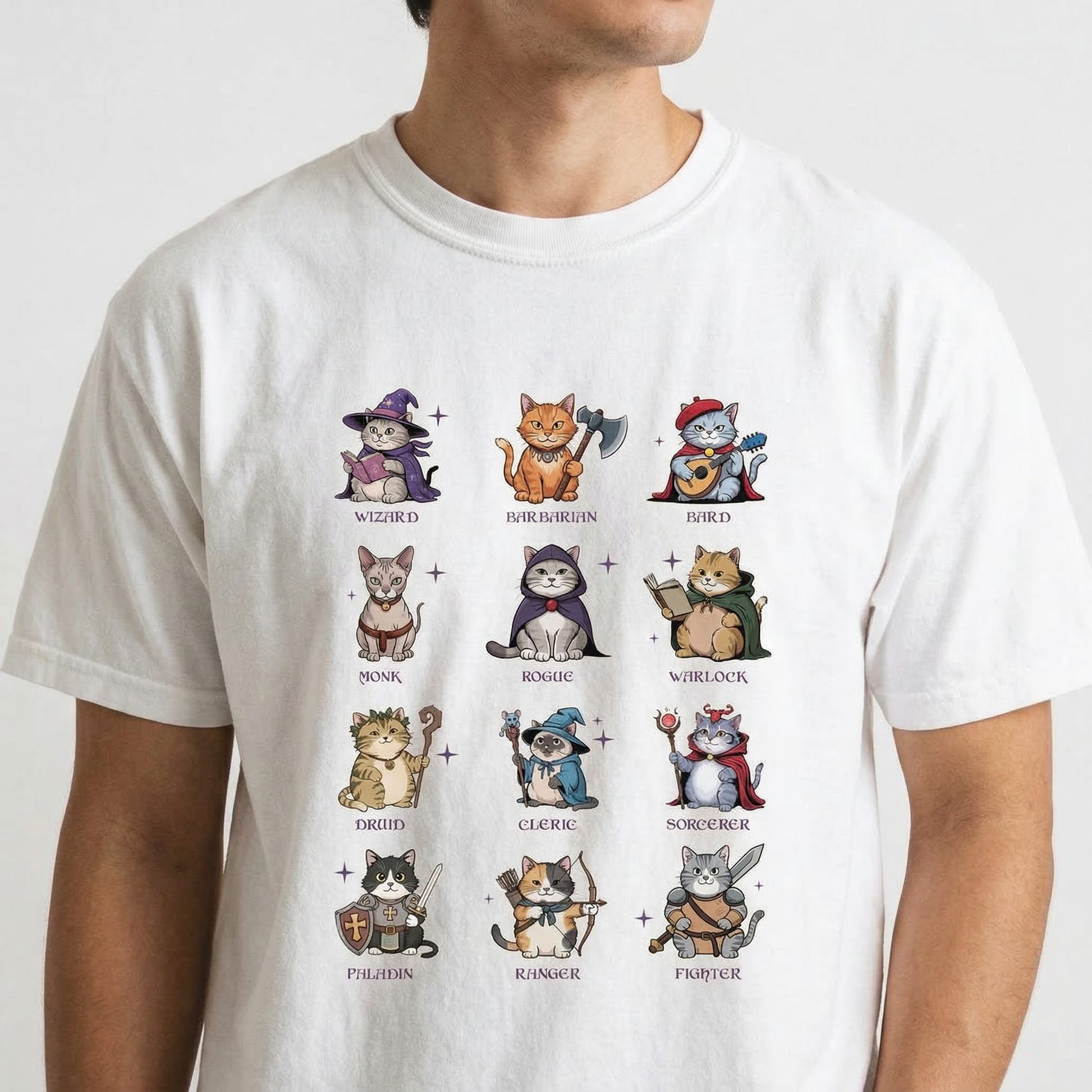 Funny Dungeon Cats Shirt – Retro D&D Cats Fantasy Role Playing Game Graphic Tee