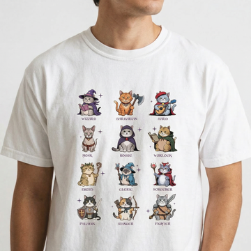 Funny Dungeon Cats Shirt – Retro D&D Cats Fantasy Role Playing Game Graphic Tee