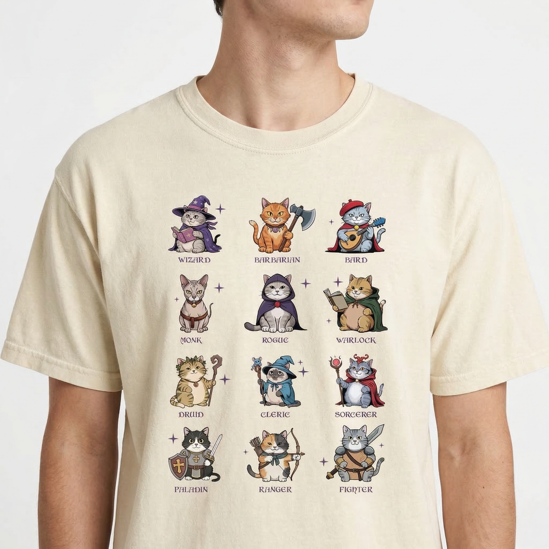 Funny Dungeon Cats Shirt – Retro D&D Cats Fantasy Role Playing Game Graphic Tee