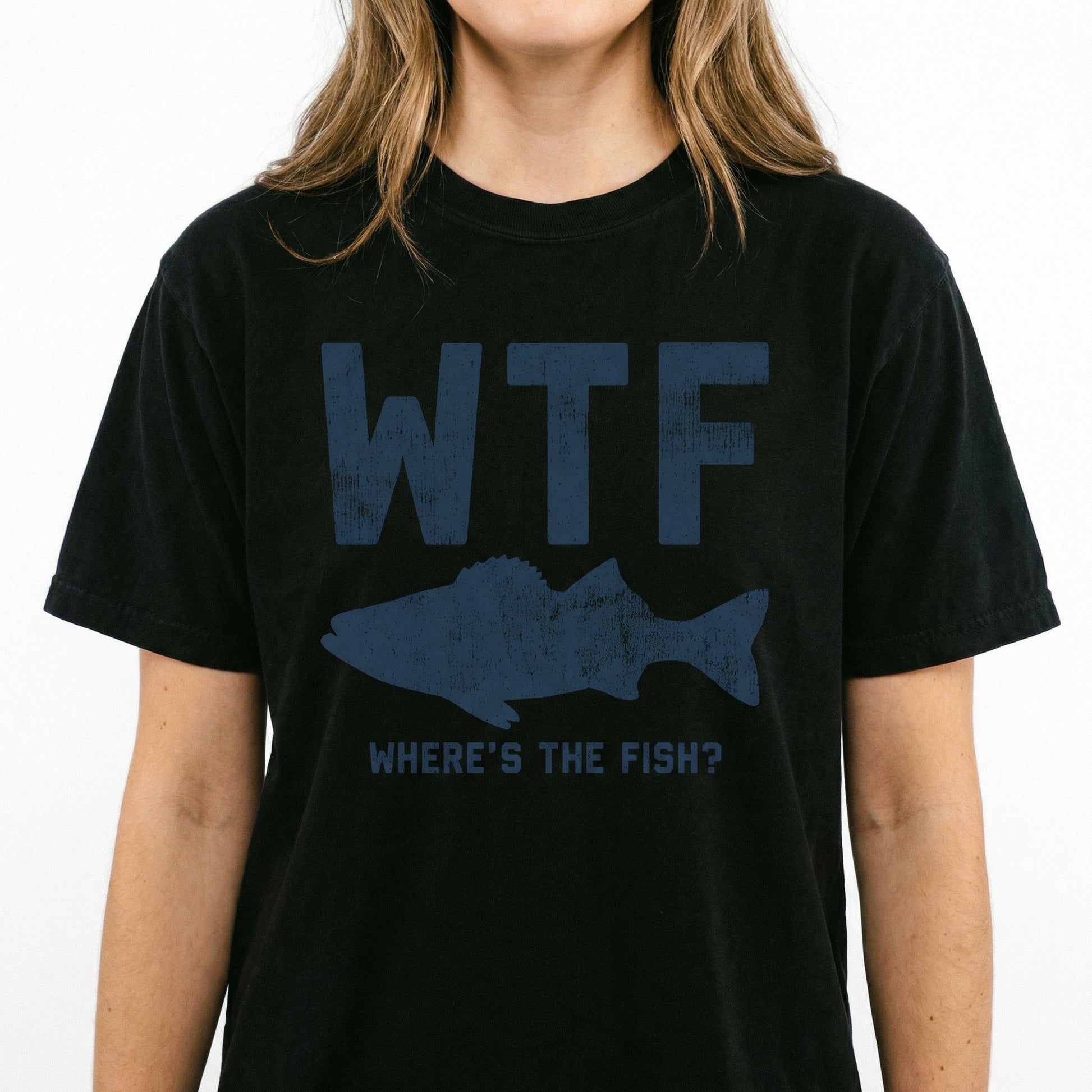 Funny Fishing T-Shirt – WTF Where’s the Fish Graphic Tee – Fisherman Gift