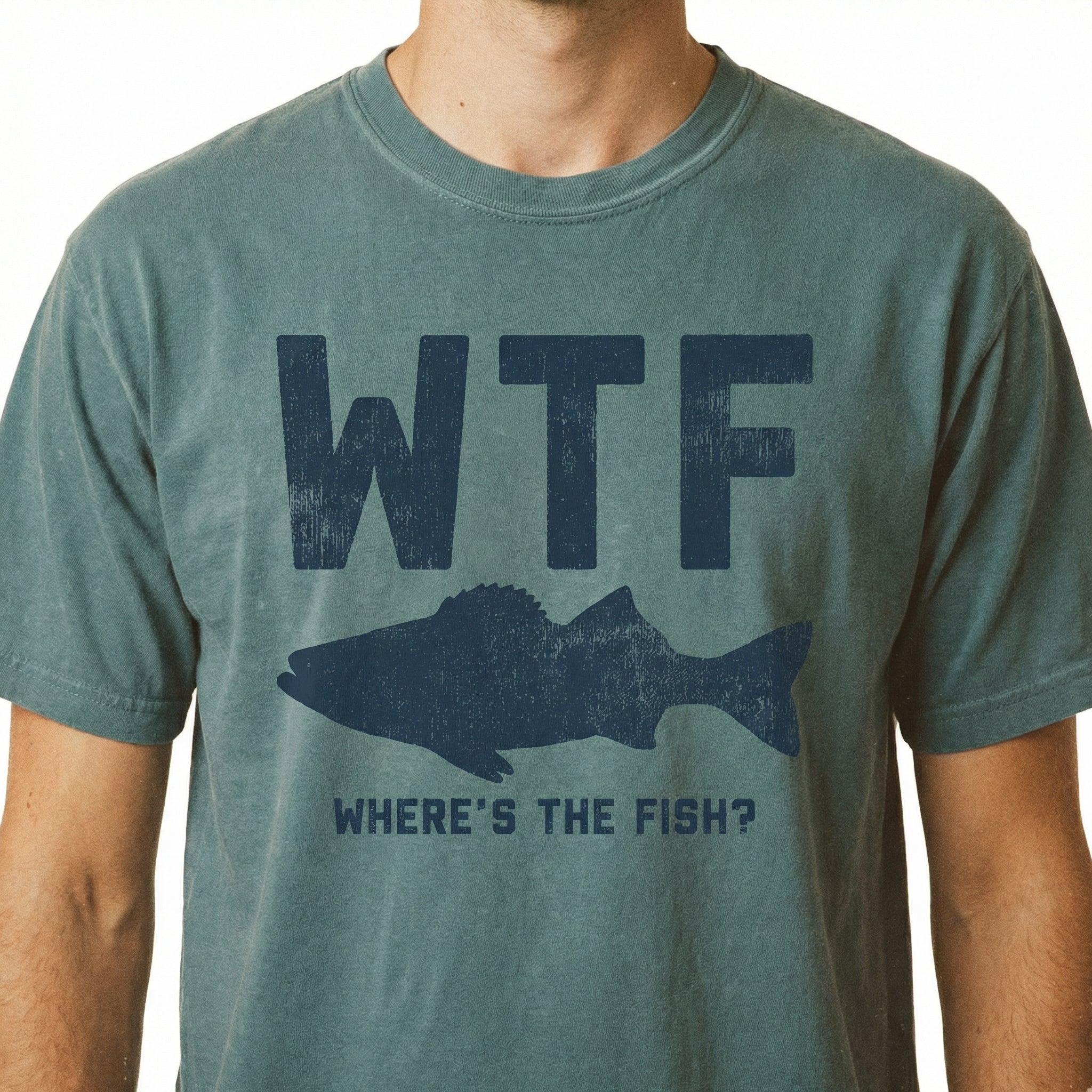 Funny Fishing T-Shirt – WTF Where’s the Fish Graphic Tee – Fisherman Gift