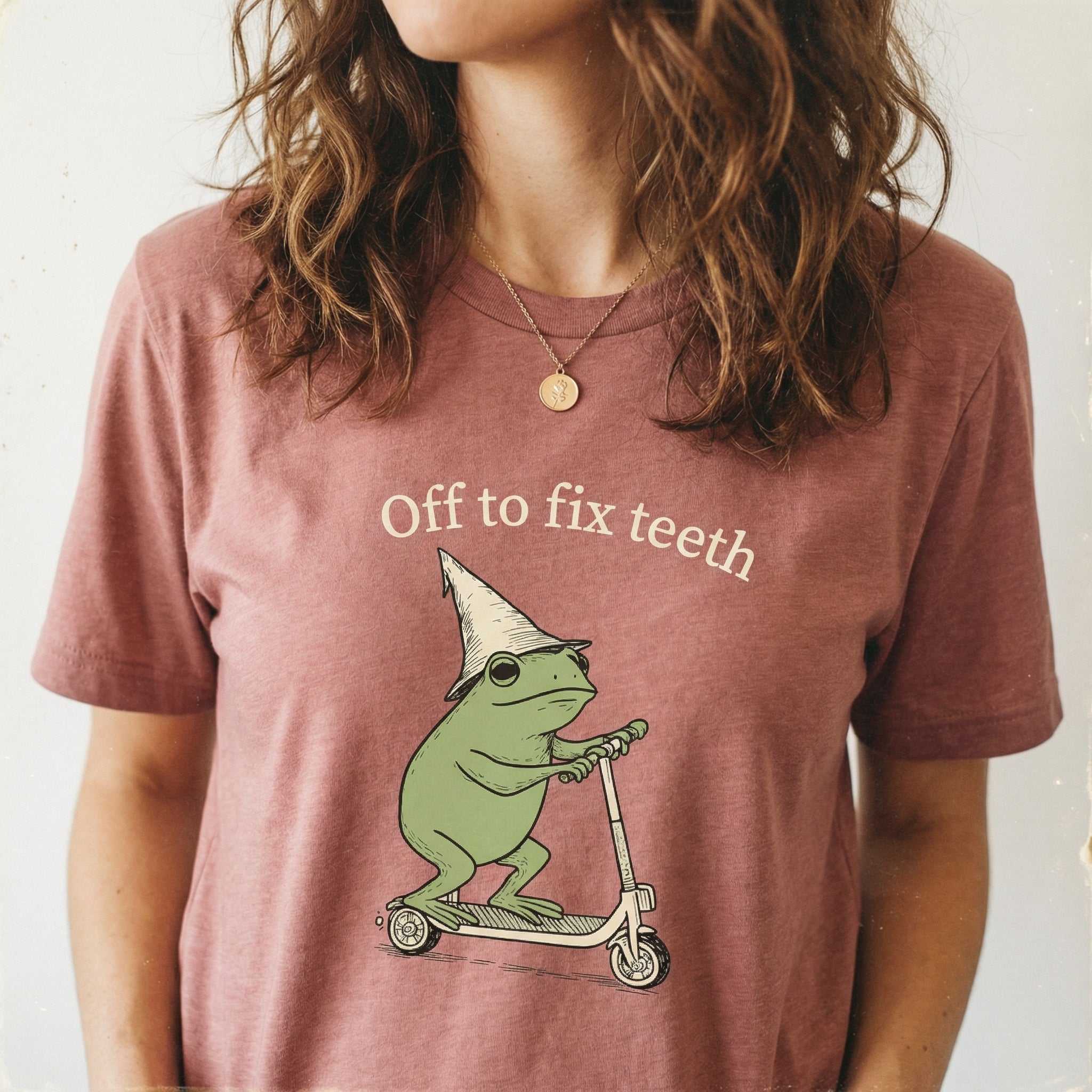 Funny Frog Dental Crew Shirt – Off to Fix Teeth Graphic Tee