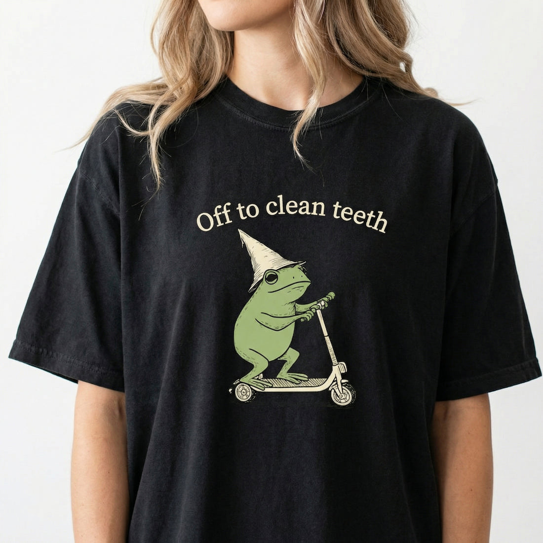 Funny Frog Dental Hygienist Shirt – Off to Clean Teeth Graphic Tee