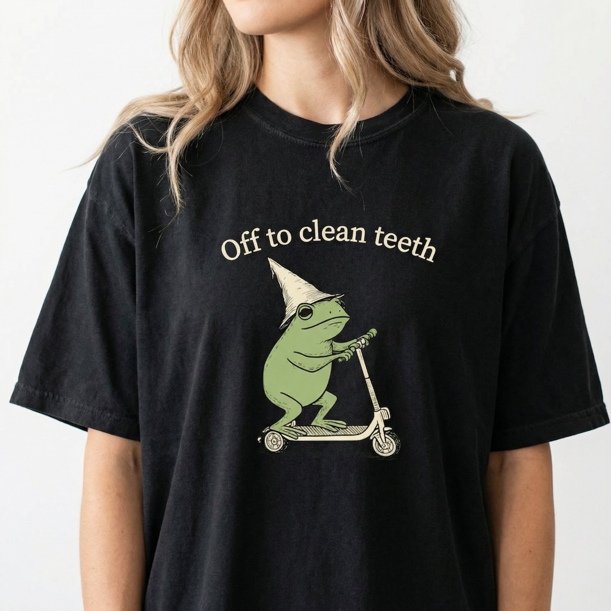 Funny Frog Dental Hygienist Shirt – Off to Clean Teeth Graphic Tee