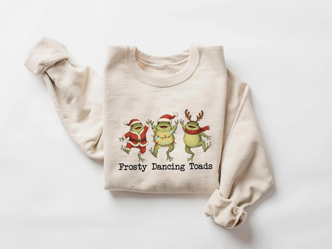 Funny Frosty Dancing Toads Christmas Sweatshirt – Political Holiday Shirt