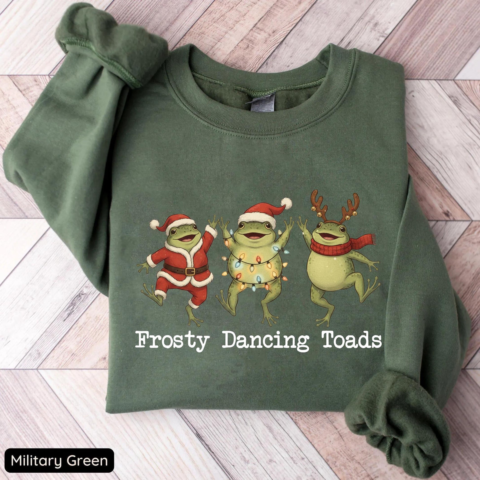 Funny Frosty Dancing Toads Christmas Sweatshirt – Political Holiday Shirt