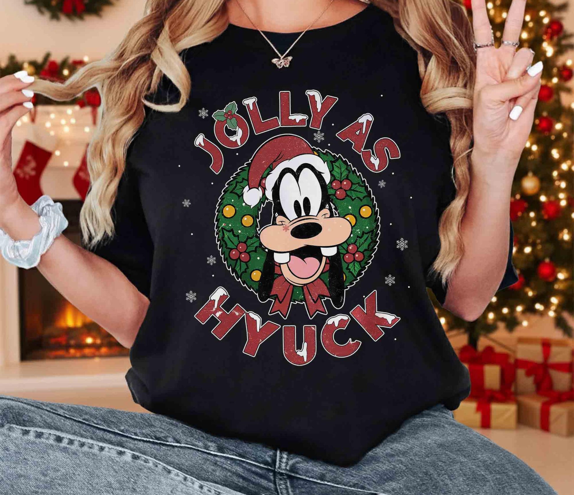 Funny Goofy Inspired Jolly As Hyuck Christmas Shirt – Santa Holiday Tee