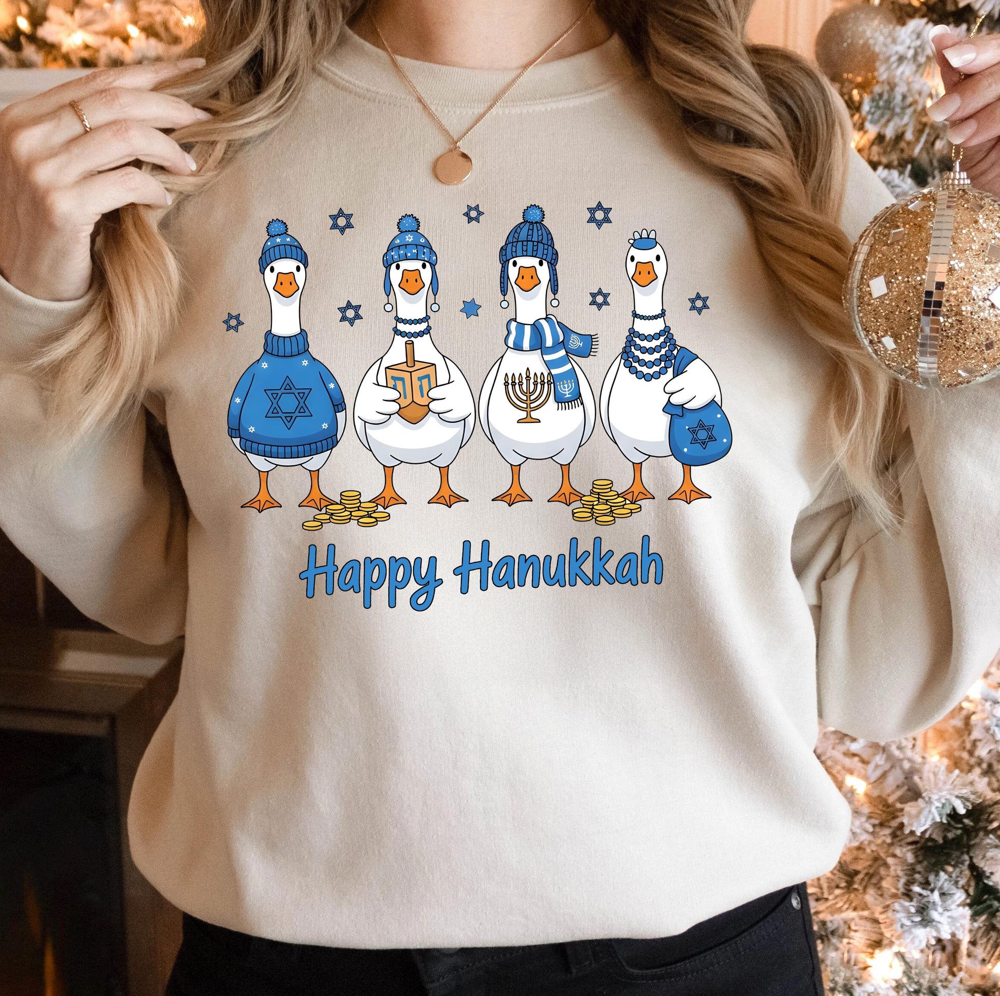 Funny Hanukkah Goose T-Shirt – Silly Jewish Holiday Family Graphic Tee