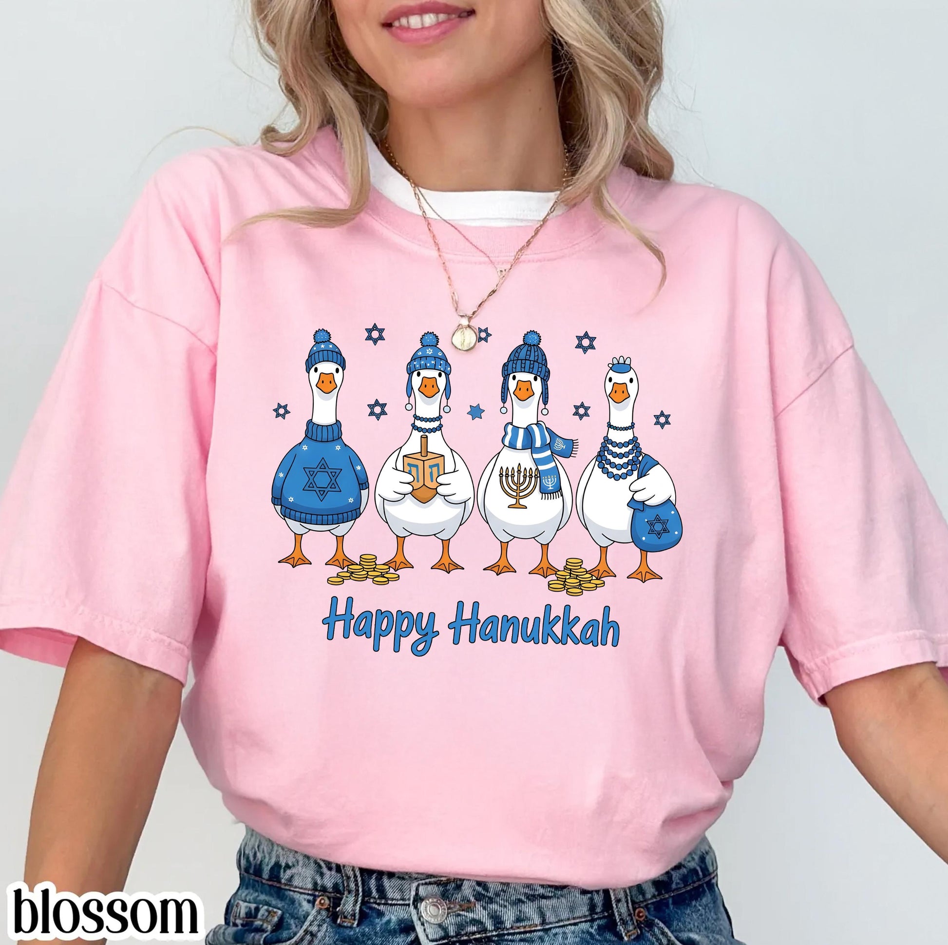 Funny Hanukkah Goose T-Shirt – Silly Jewish Holiday Family Graphic Tee