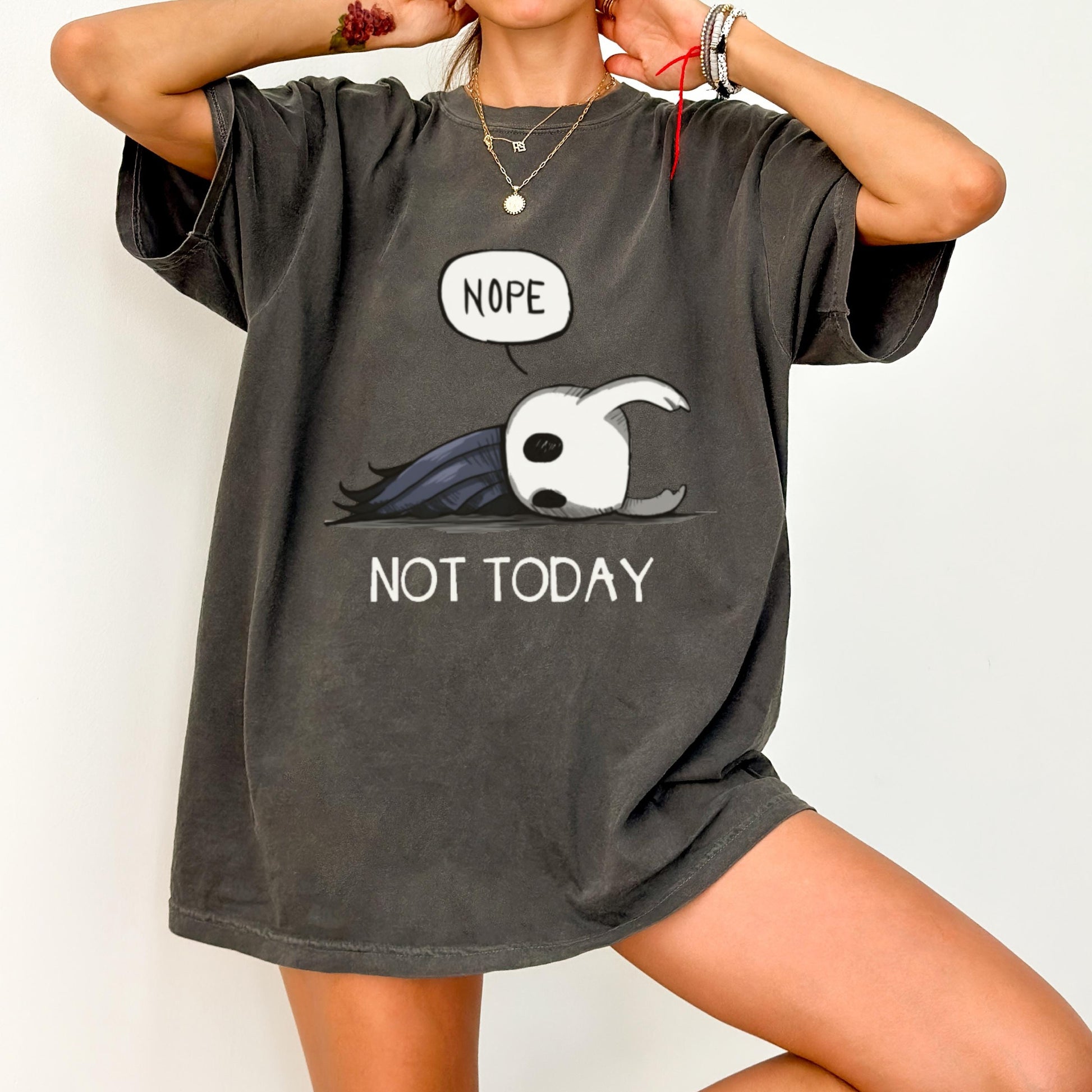 Funny Hollow Knight Nope Not Today Meme T-Shirt – Gamer Gift Tee