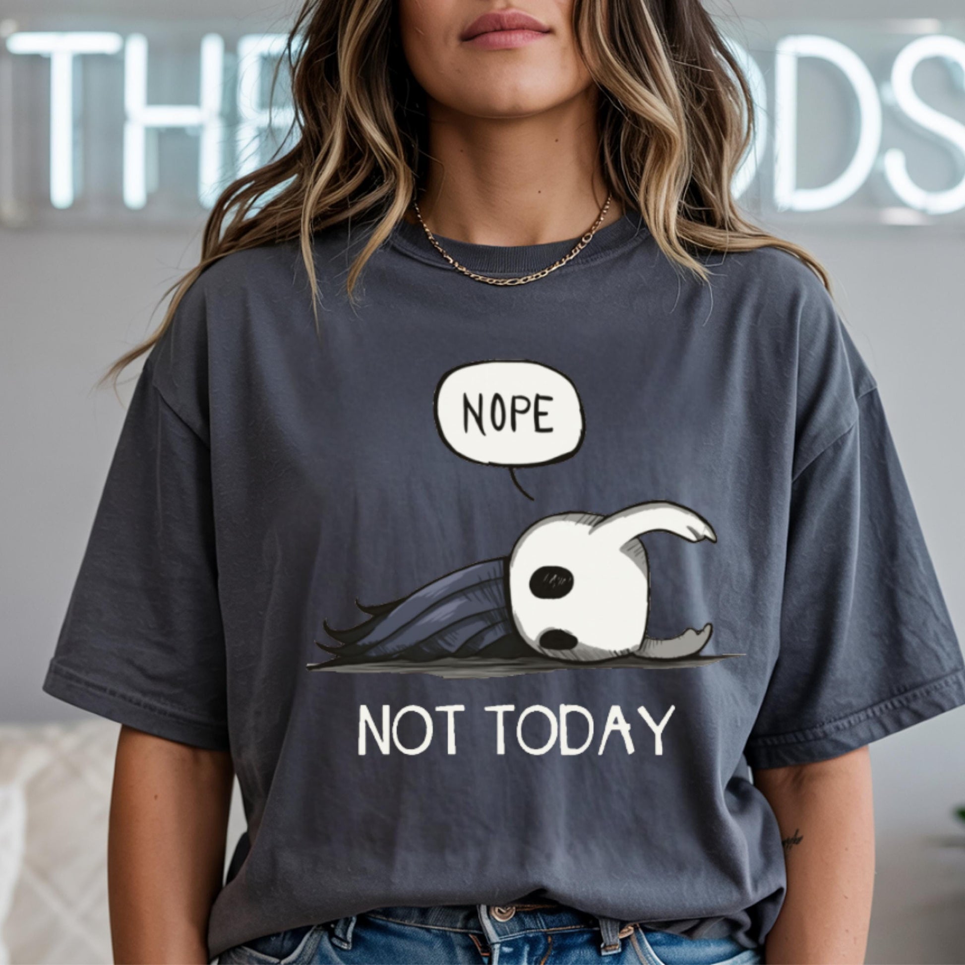 Funny Hollow Knight Nope Not Today Meme T-Shirt – Gamer Gift Tee