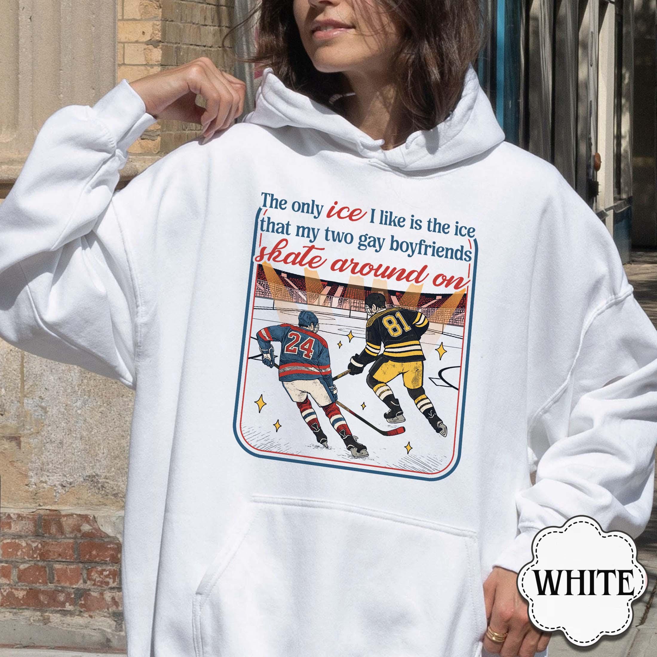 Funny Ice Hockey Graphic Sweatshirt - LGBTQ Romance Fan Gift