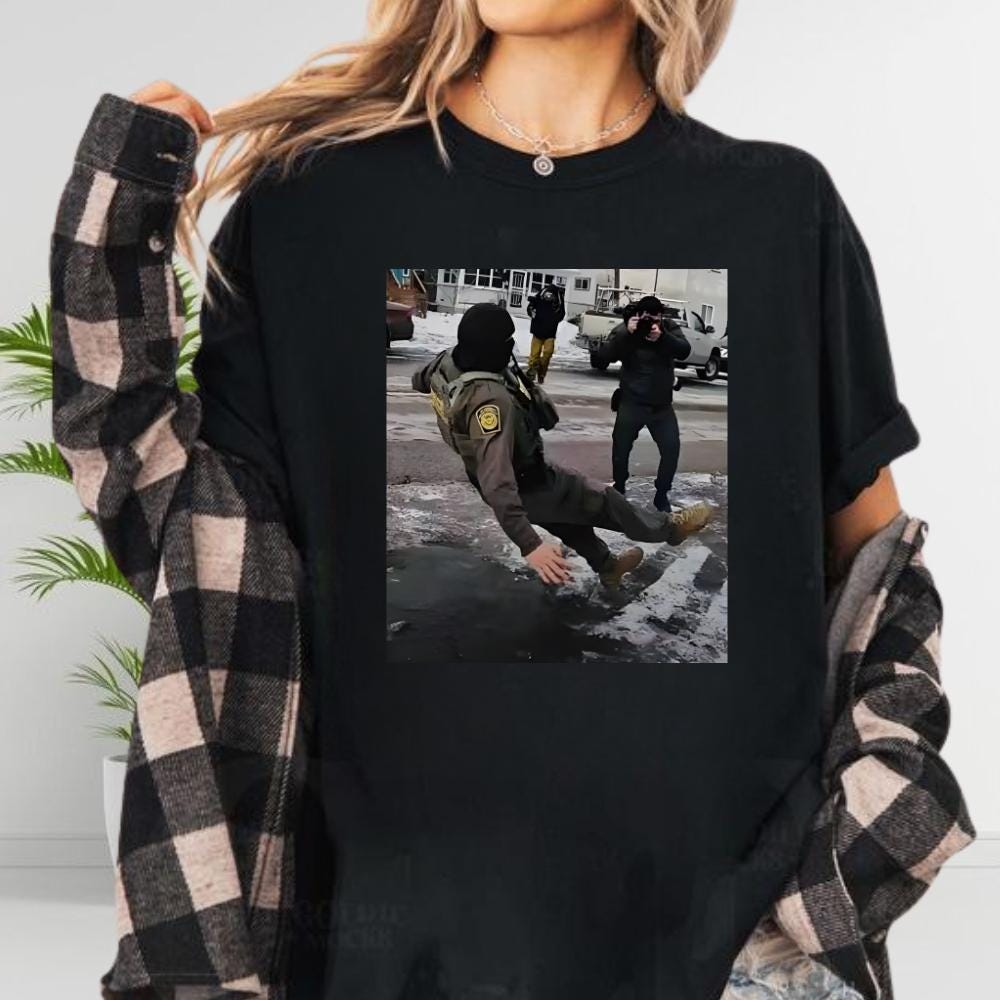 Funny Ice Slipping on Ice Shirt – Minneapolis Winter Humor Graphic Tee