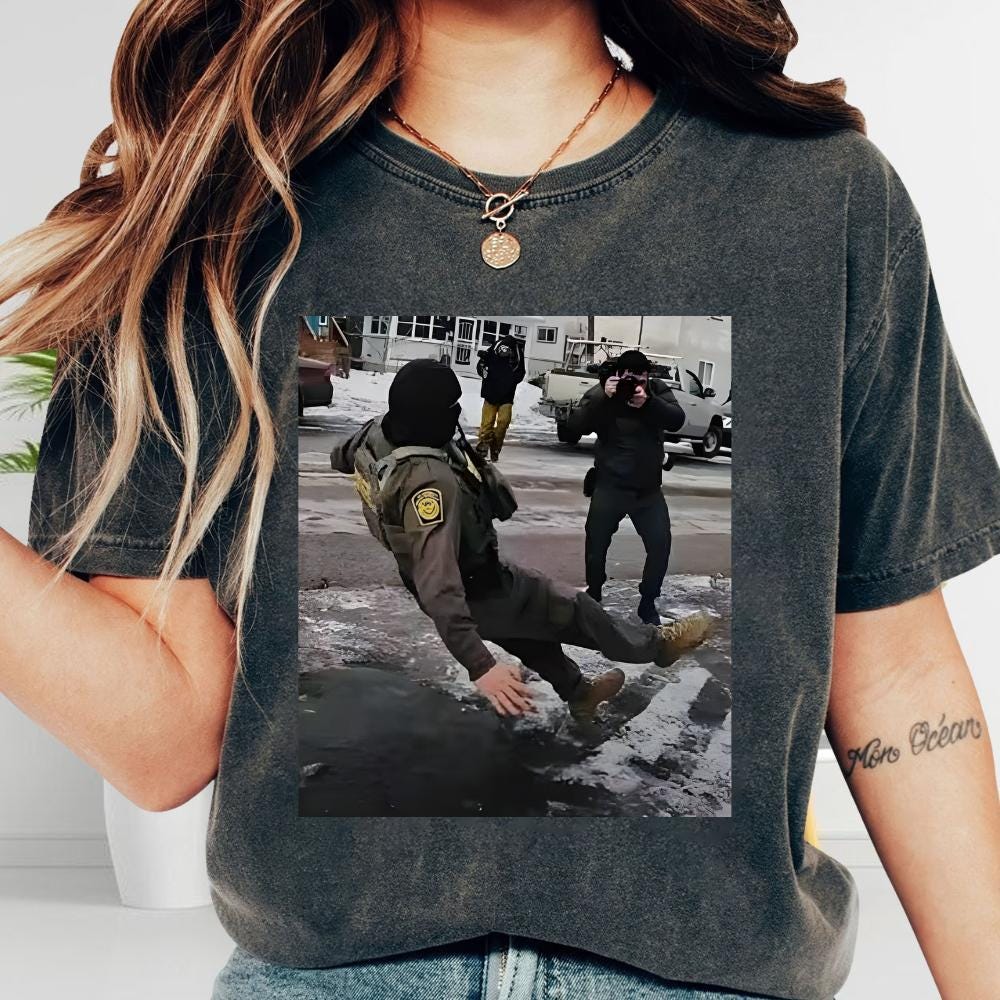Funny Ice Slipping on Ice Shirt – Minneapolis Winter Humor Graphic Tee
