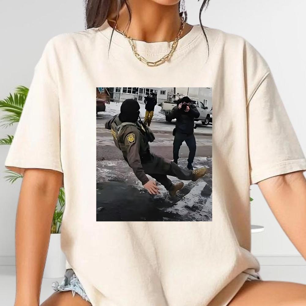 Funny Ice Slipping on Ice Shirt – Minneapolis Winter Humor Graphic Tee