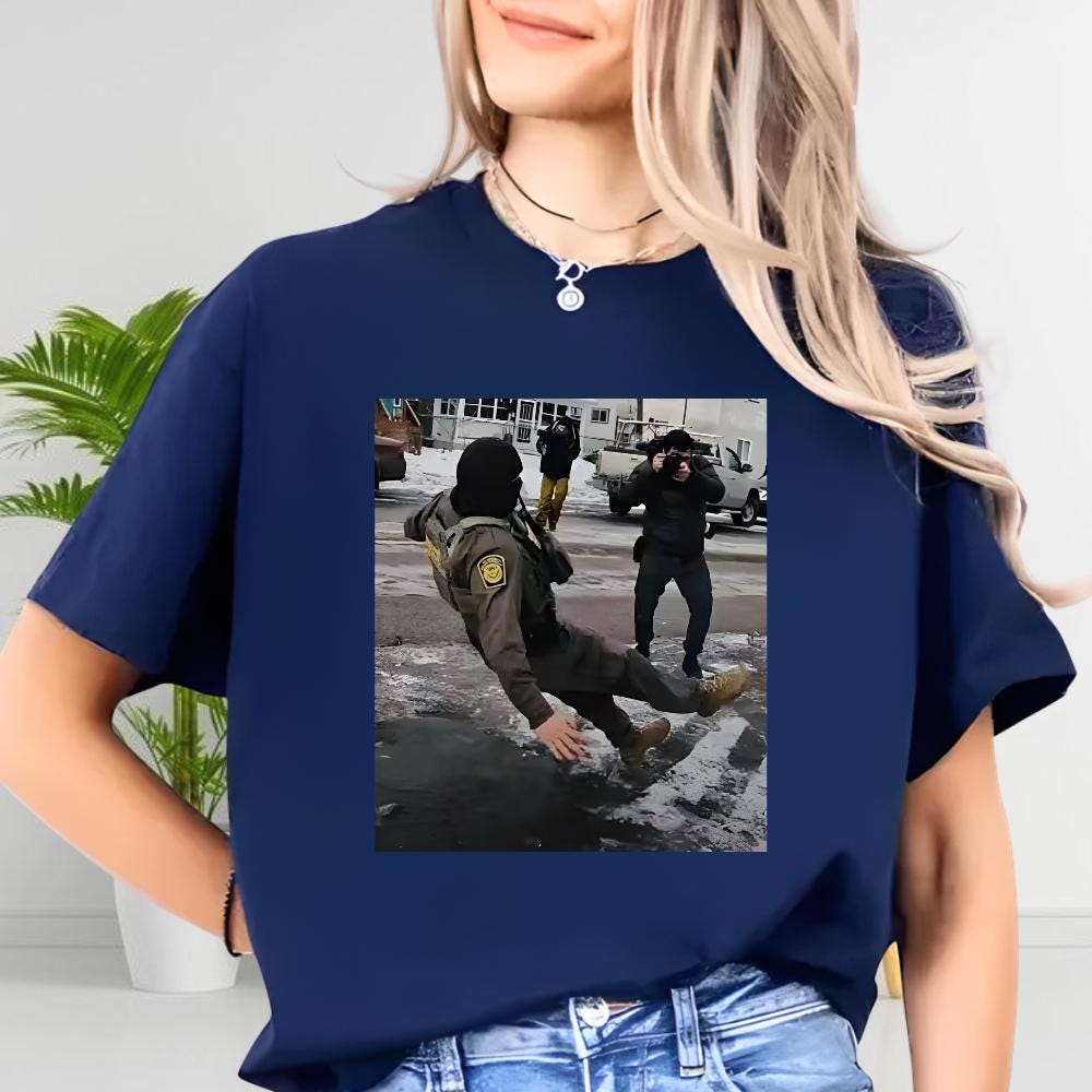 Funny Ice Slipping on Ice Shirt – Minneapolis Winter Humor Graphic Tee