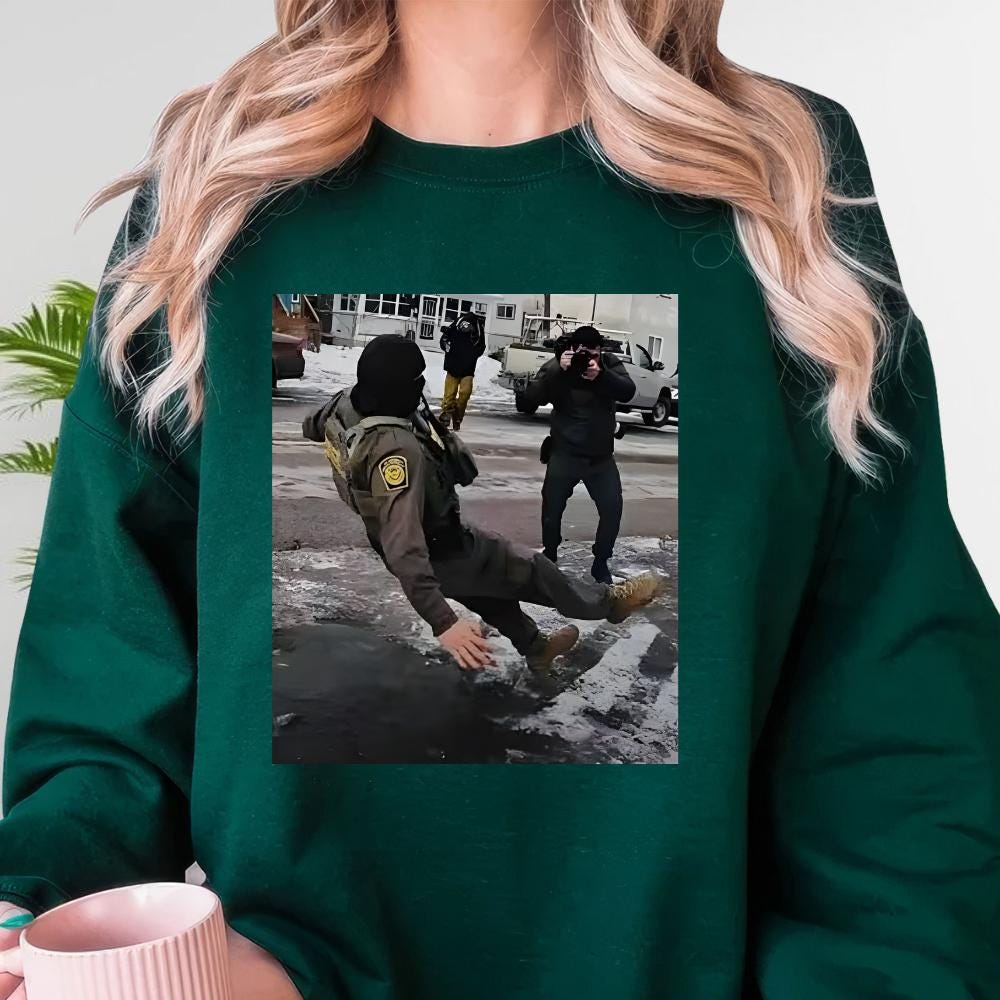 Funny Ice Slipping on Ice Shirt – Minneapolis Winter Humor Graphic Tee