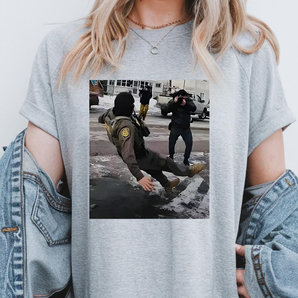 Funny Ice Slipping on Ice Shirt – Minneapolis Winter Humor Graphic Tee