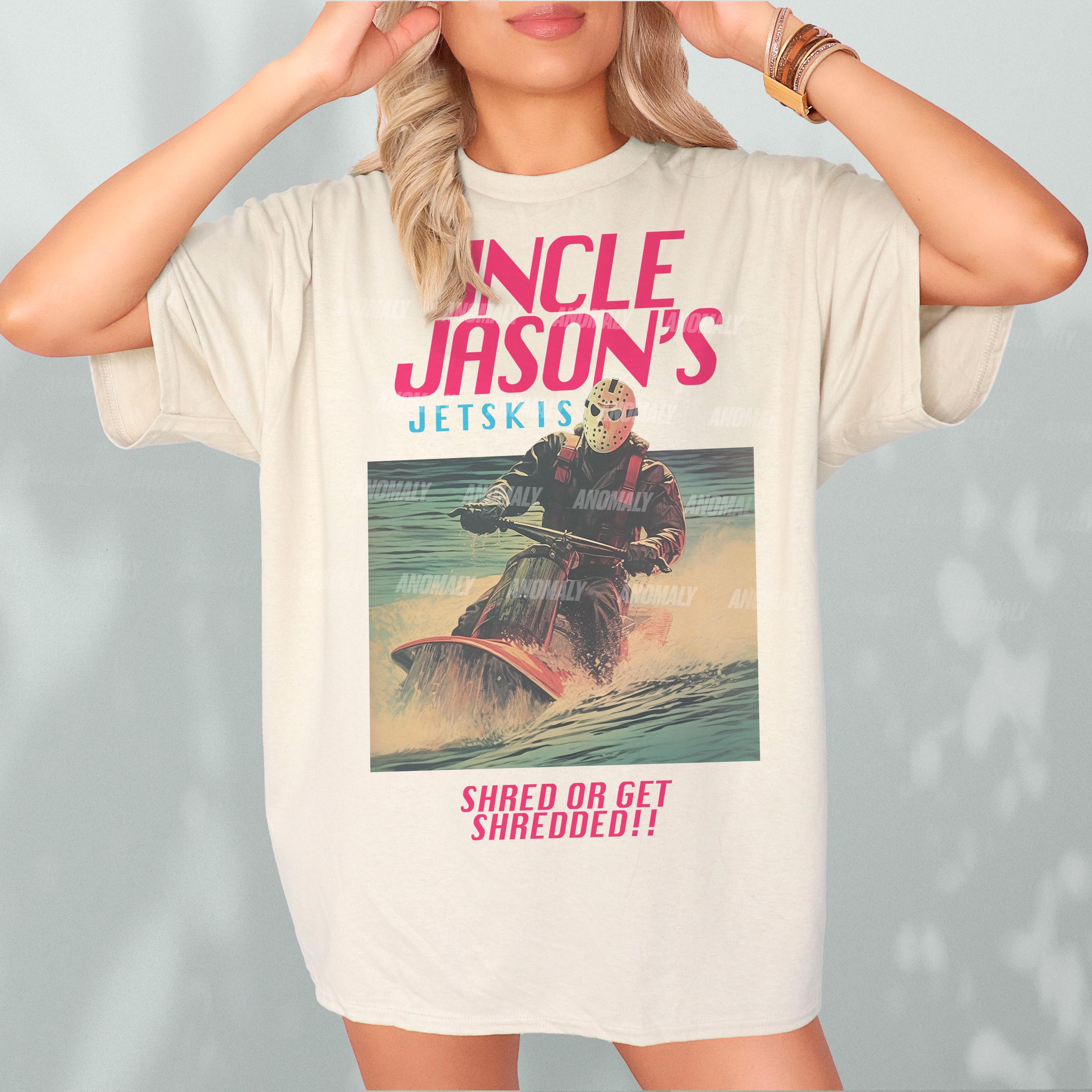 Funny Jason T-Shirt – Uncle Jason’s Jetskis Vintage 80s Horror Movie Ad Tee