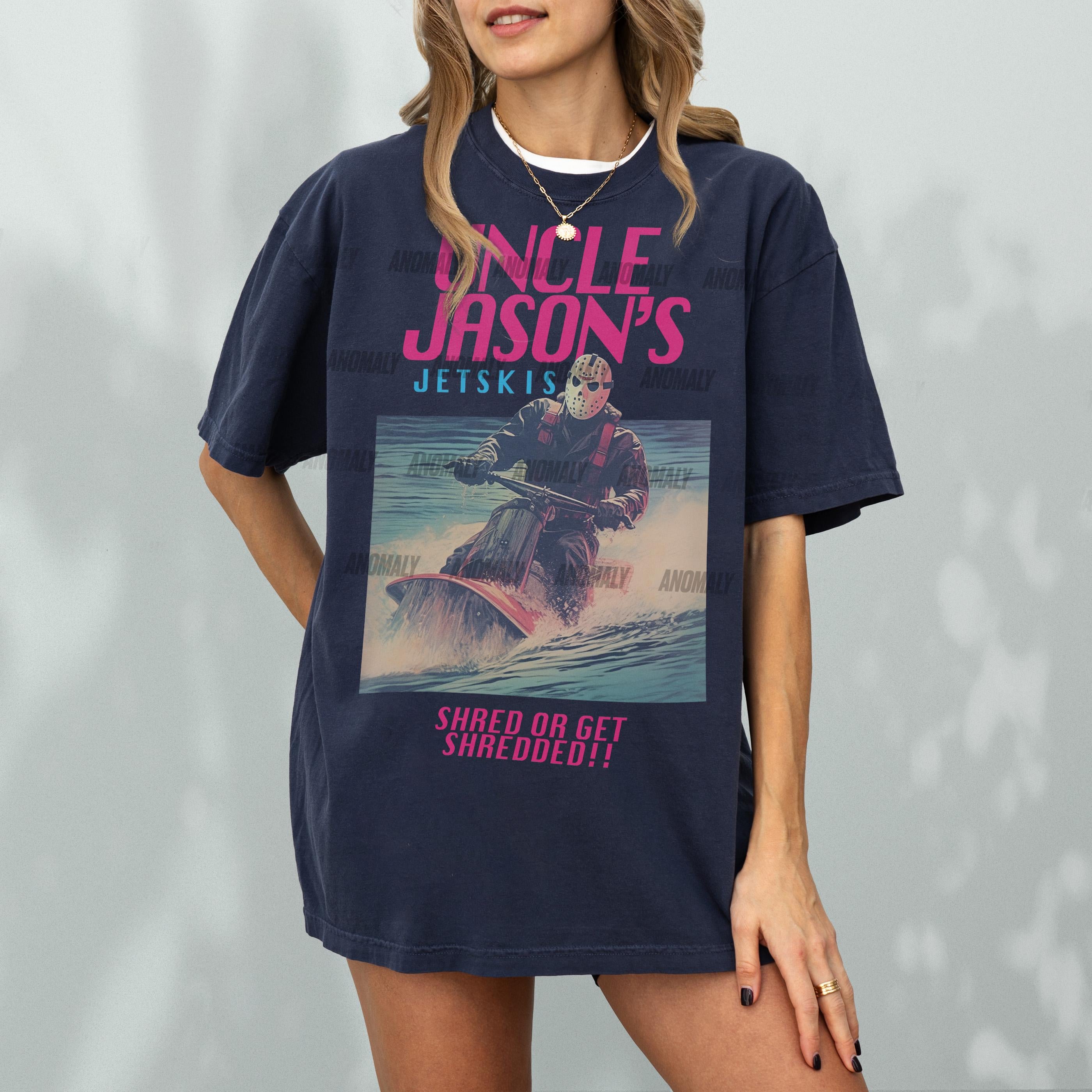 Funny Jason T-Shirt – Uncle Jason’s Jetskis Vintage 80s Horror Movie Ad Tee