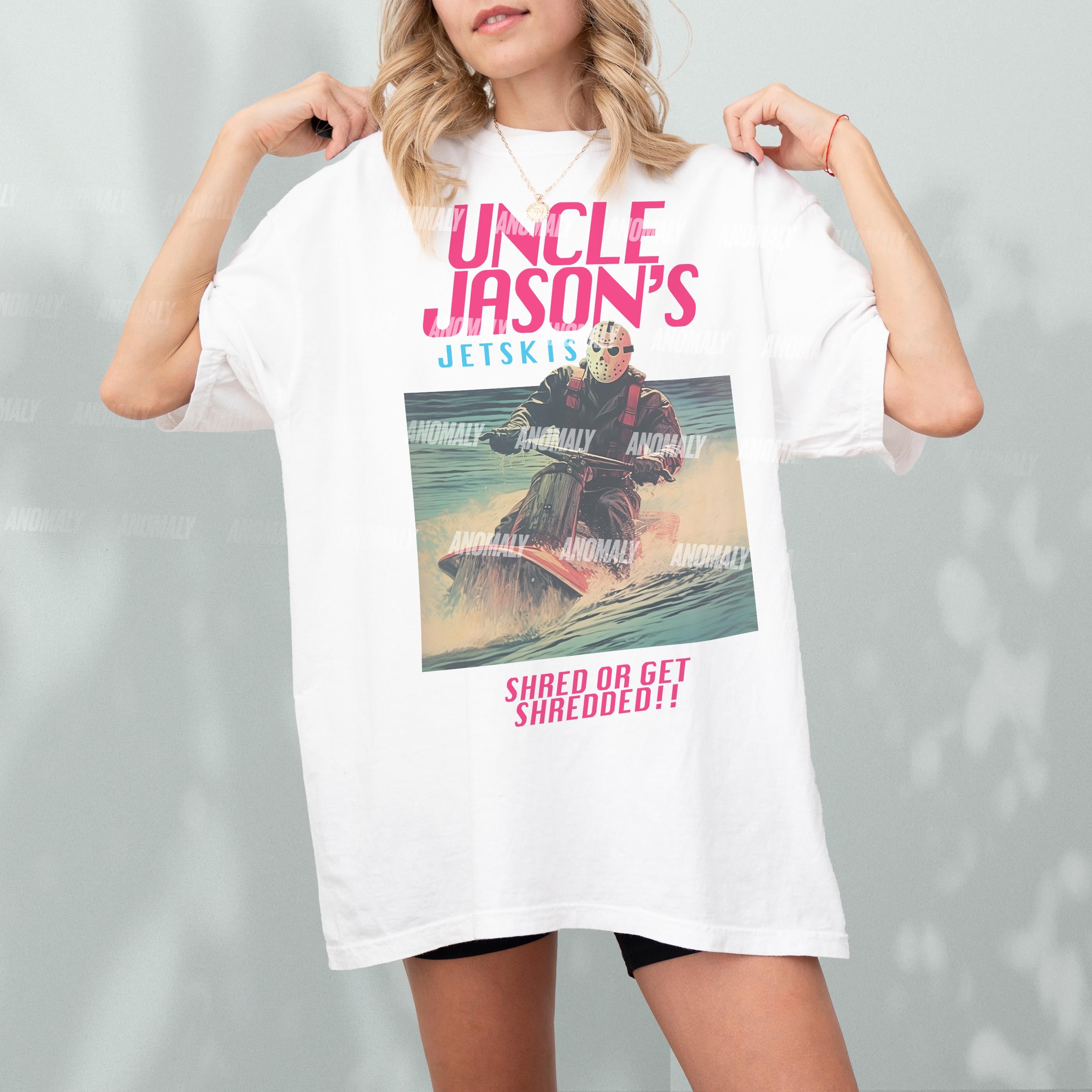Funny Jason T-Shirt – Uncle Jason’s Jetskis Vintage 80s Horror Movie Ad Tee