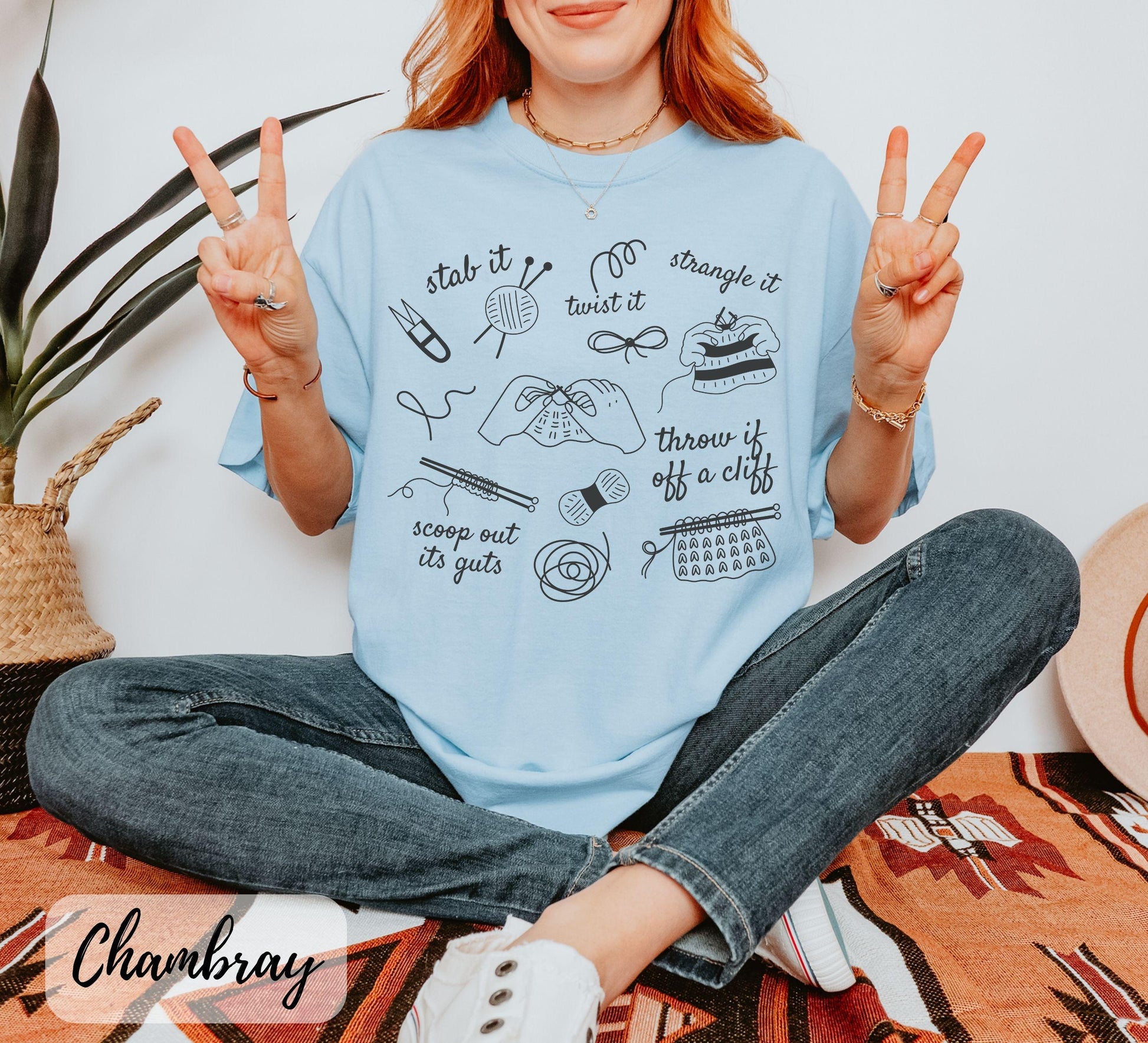 Funny Knitting T-Shirt – Dark Humor Knitter Gift Tee for Mom