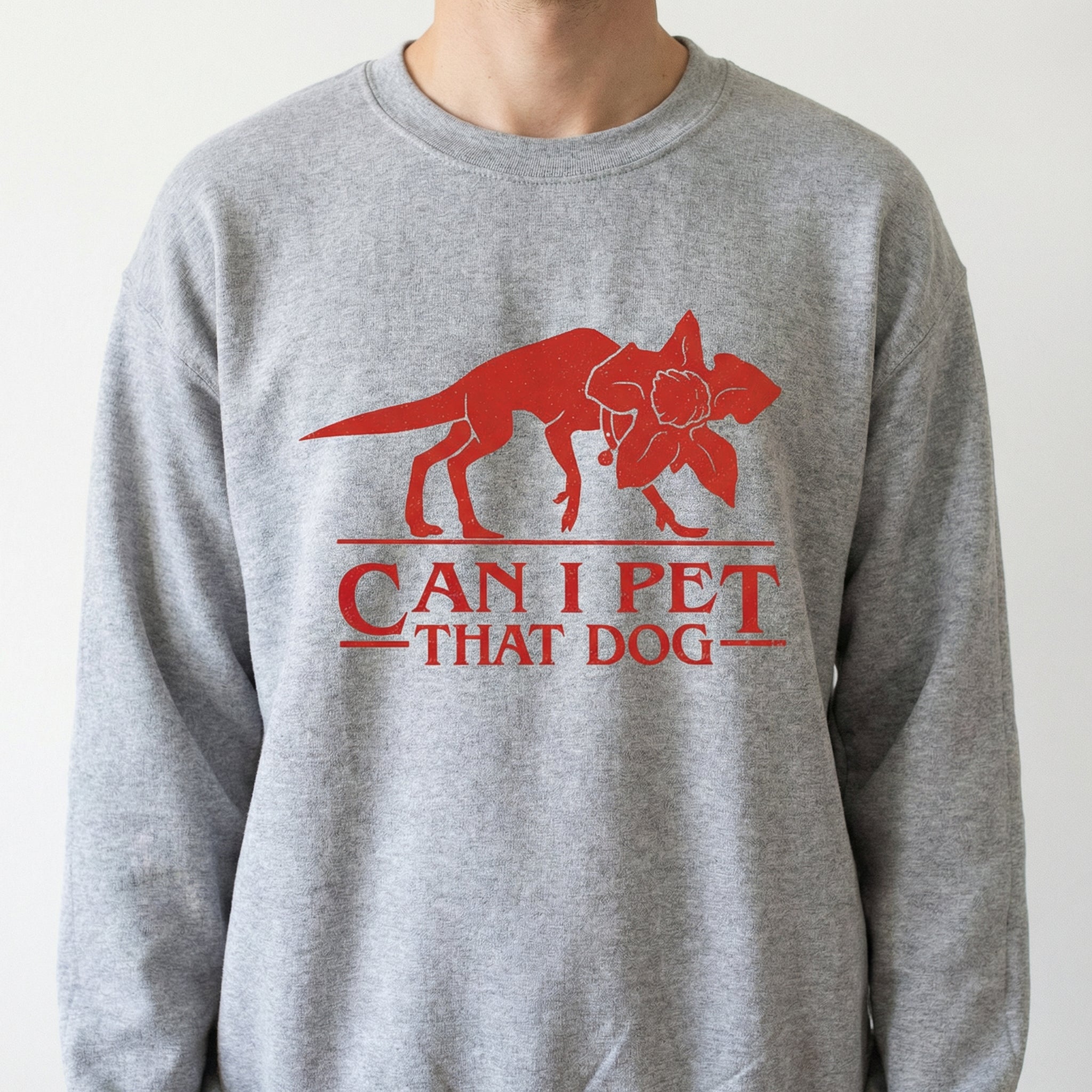 Funny Monster Dog Parody Graphic T-Shirt – Can I Pet That Dog Meme Tee