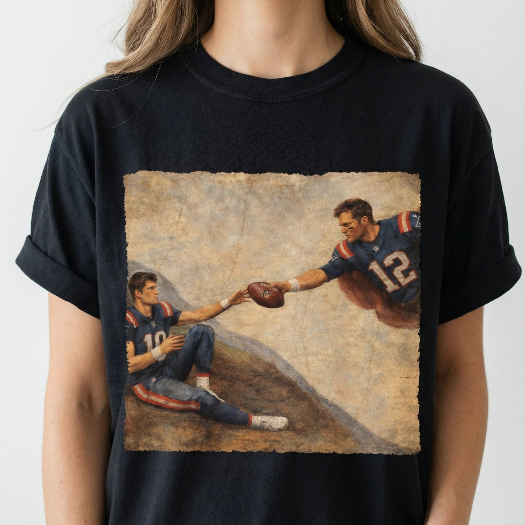 Funny New England Quarterback Graphic T-Shirt – Legend & Rookie Football Gameday Tee