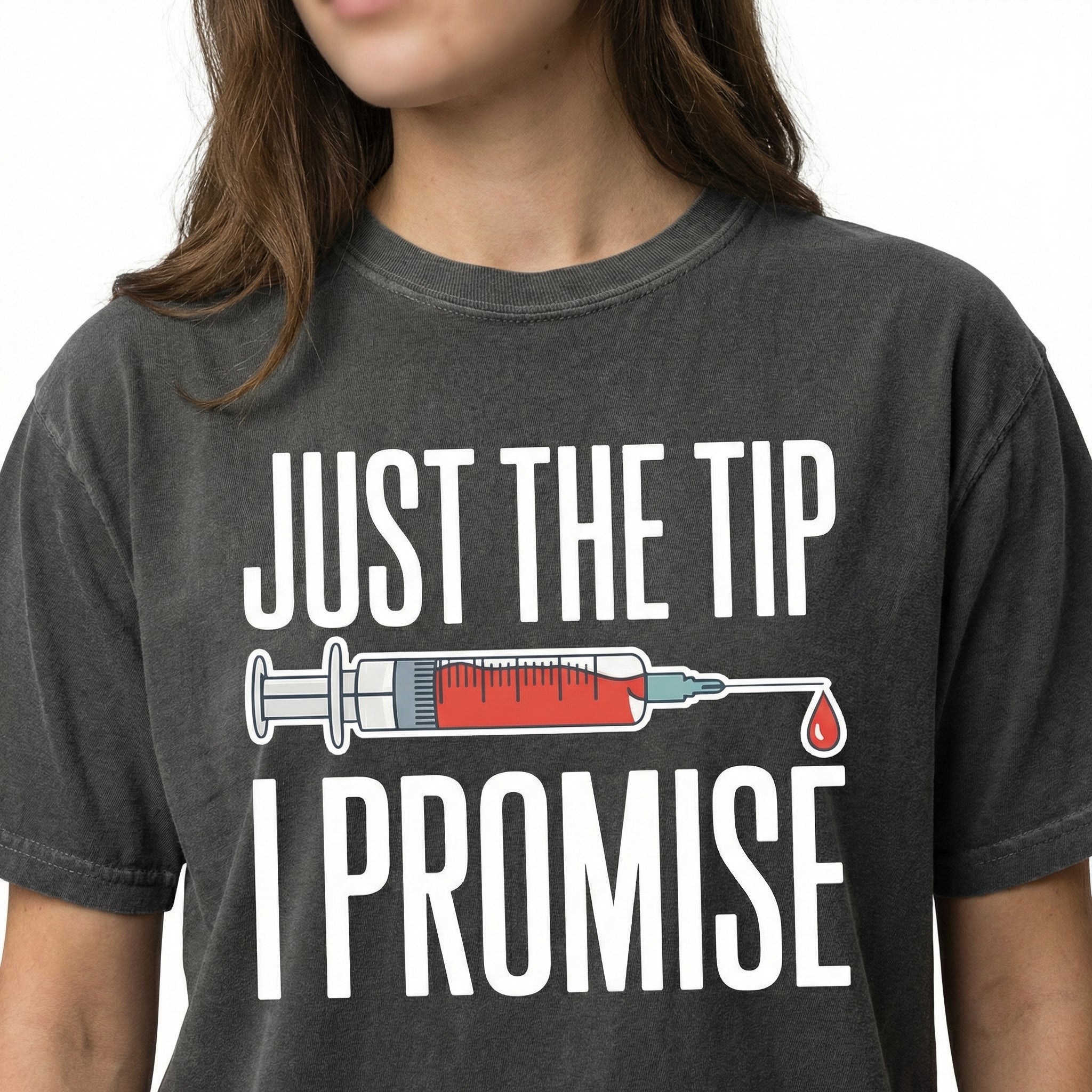 Funny Nurse Humor T-Shirt – Just the Tip Medical Joke Gift Tee