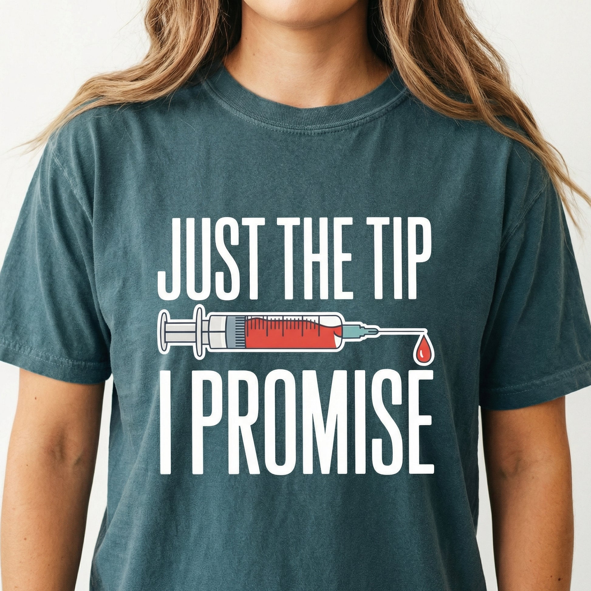 Funny Nurse Humor T-Shirt – Just the Tip Medical Joke Gift Tee