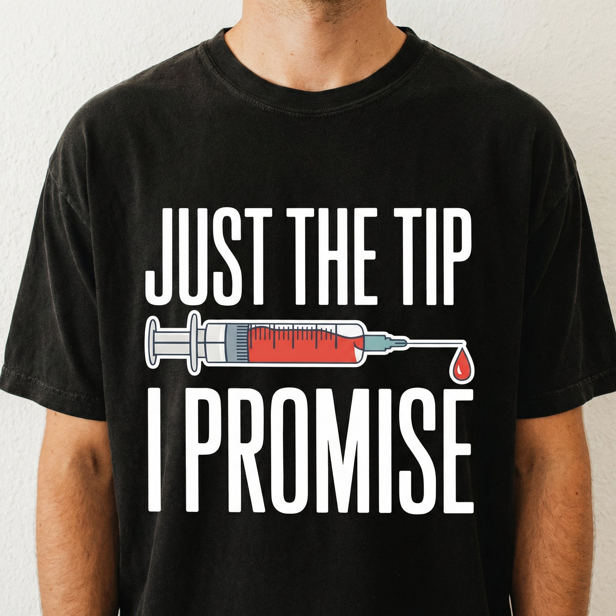 Funny Nurse Humor T-Shirt – Just the Tip Medical Joke Gift Tee