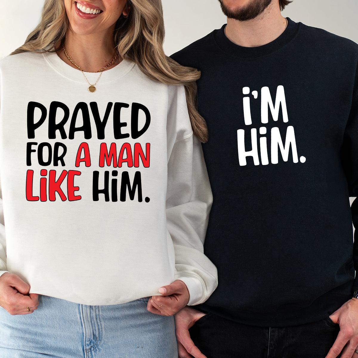 Funny Prayed For Him Matching Hoodies For Couples