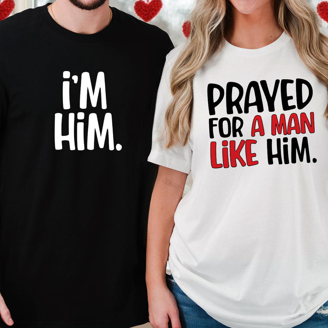 Funny Prayed For Him Matching T-Shirts For Couples
