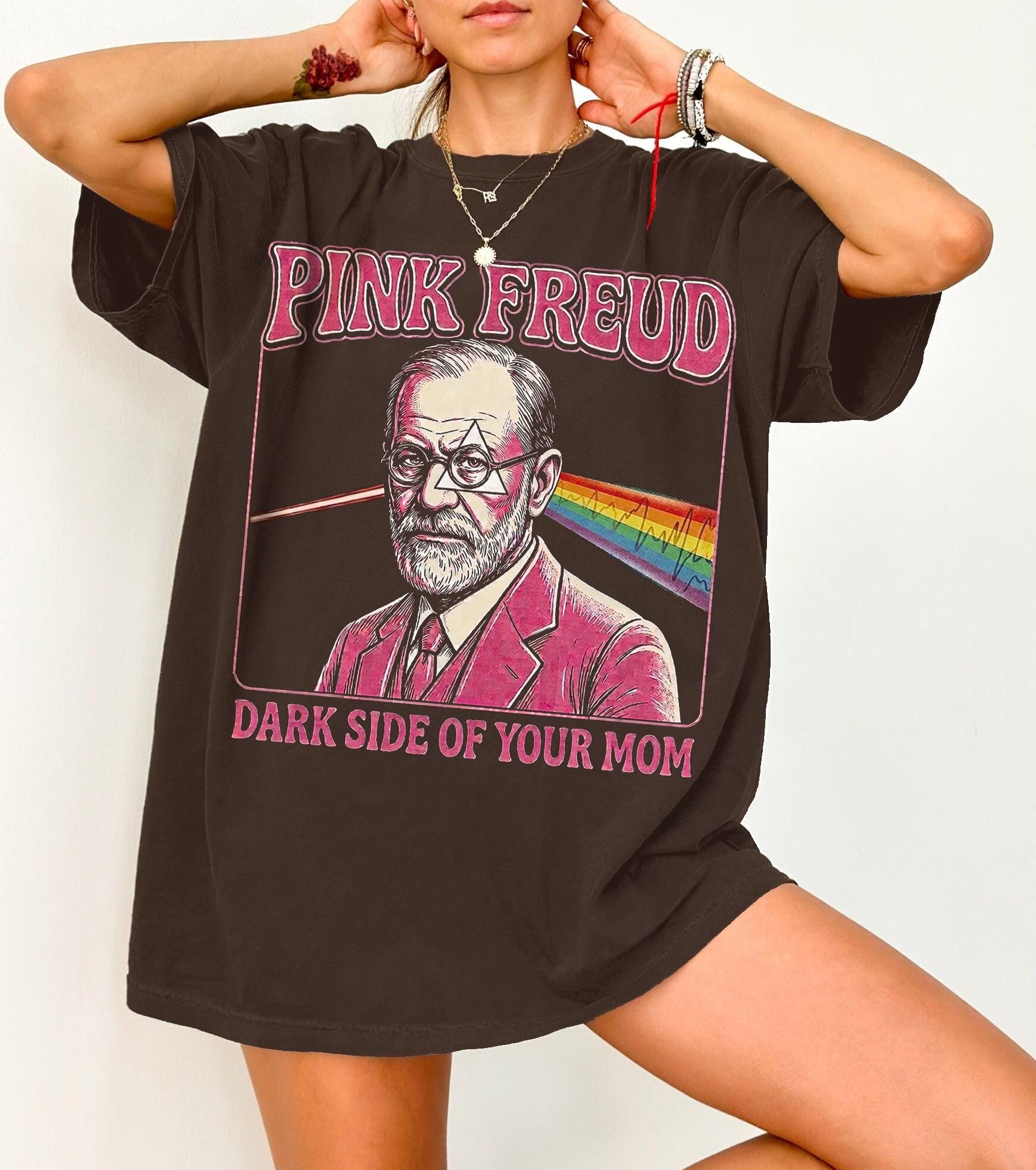 Funny Psychology Graphic T-Shirt – Sigmund Freud Dark Humor Therapist Joke Tee