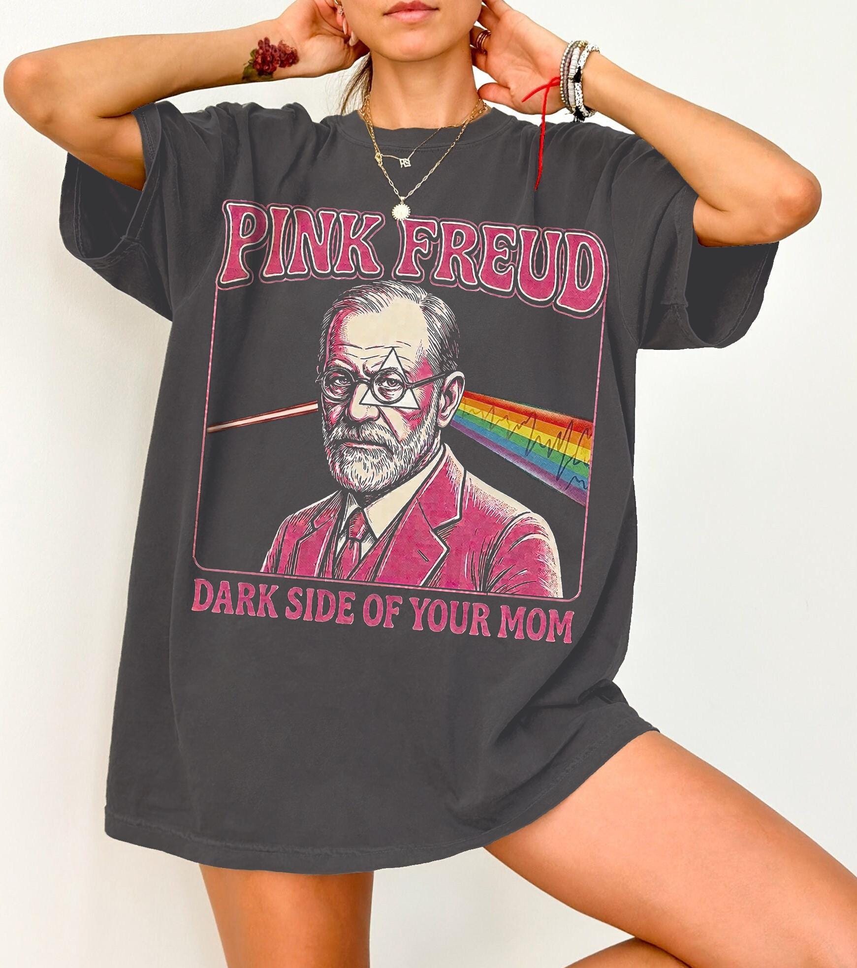 Funny Psychology Graphic T-Shirt – Sigmund Freud Dark Humor Therapist Joke Tee