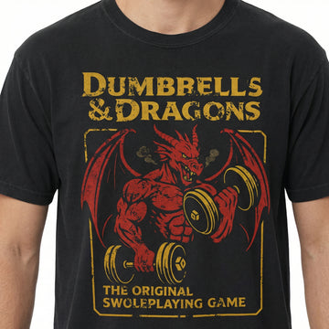 Funny RPG Gym Workout Graphic T-Shirt – Vintage Swole Tabletop Gamer Tee