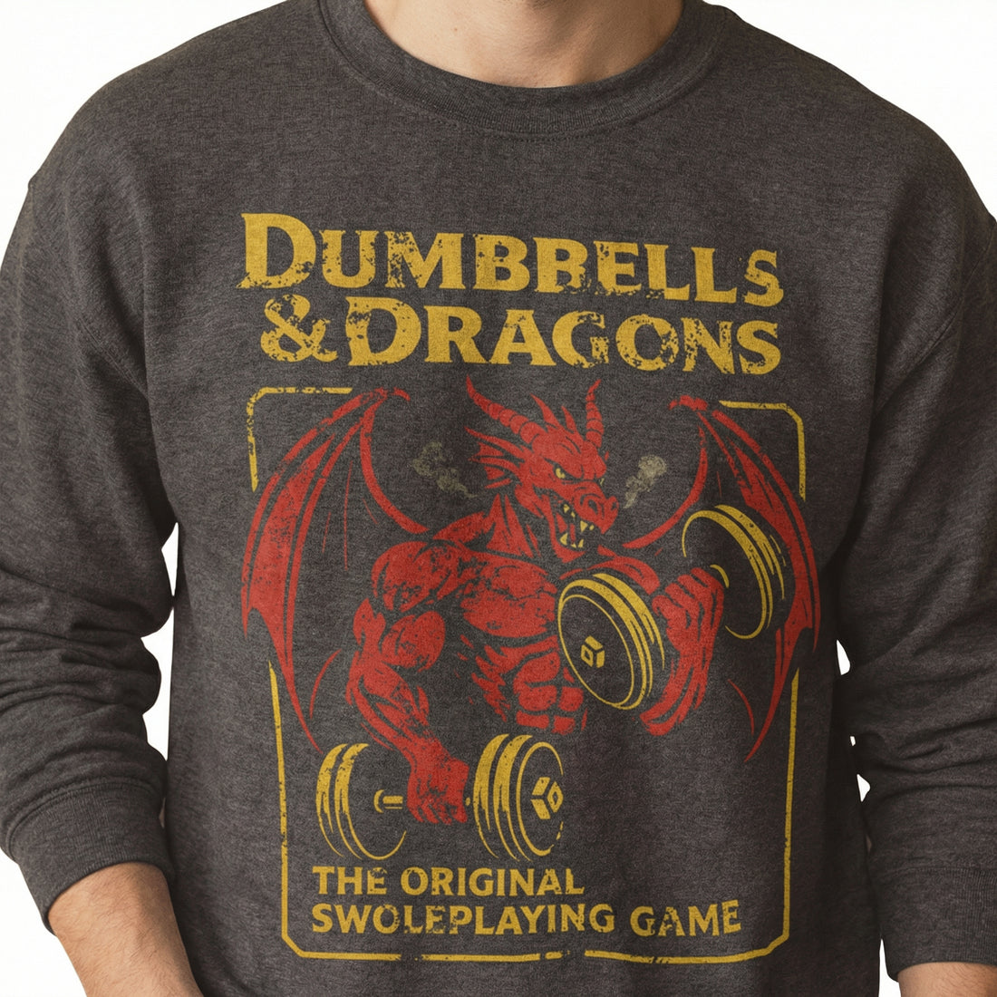 Funny RPG Gym Workout Graphic T-Shirt – Vintage Swole Tabletop Gamer Tee