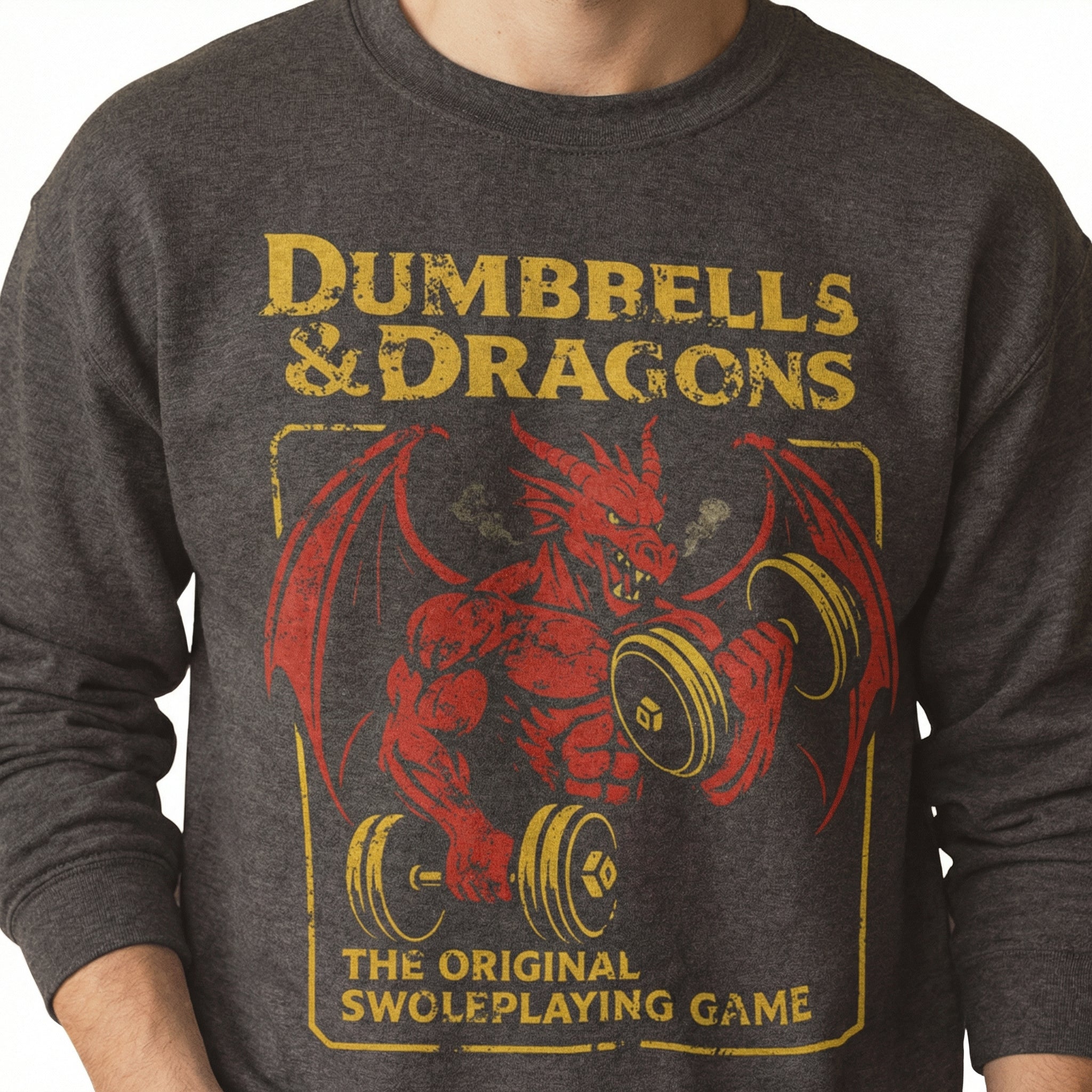 Funny RPG Gym Workout Graphic T-Shirt – Vintage Swole Tabletop Gamer Tee